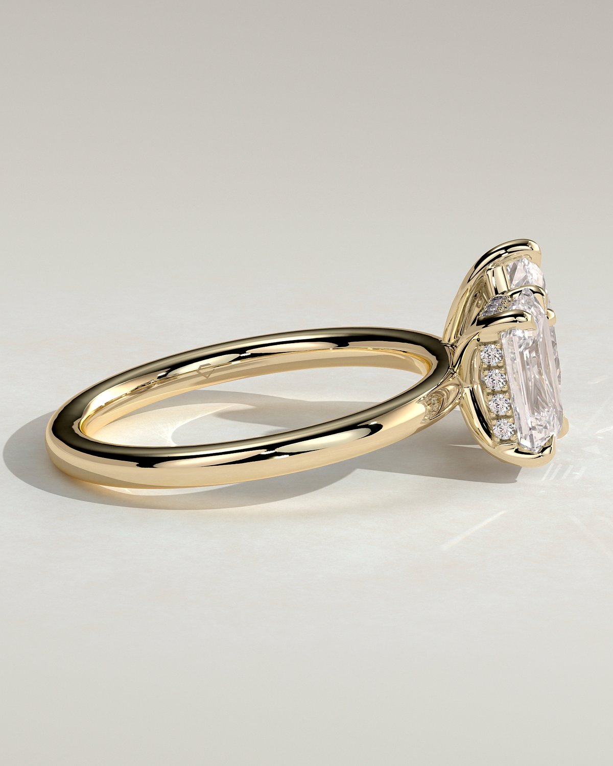 Tahlia - Pear and Emerald Toi Et Moi with Hidden Halo - 18k Yellow Gold