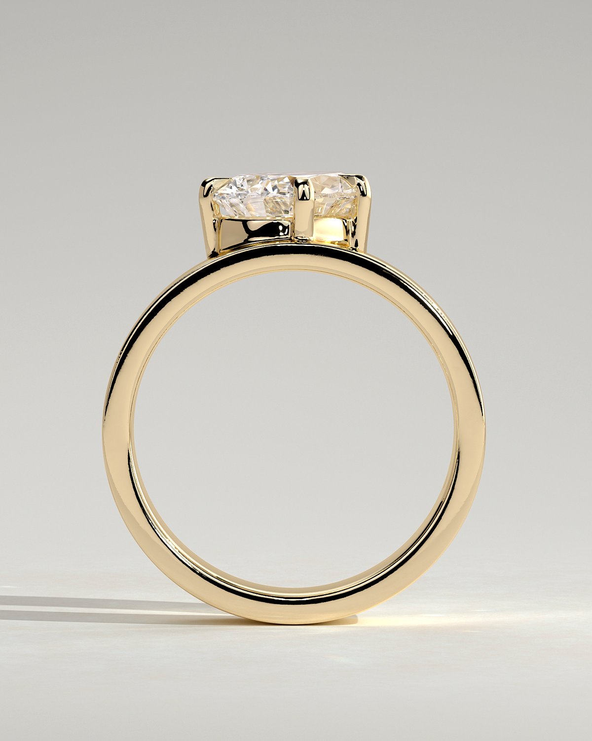 Tatiana - North East Pear Solitaire - 18k Yellow Gold