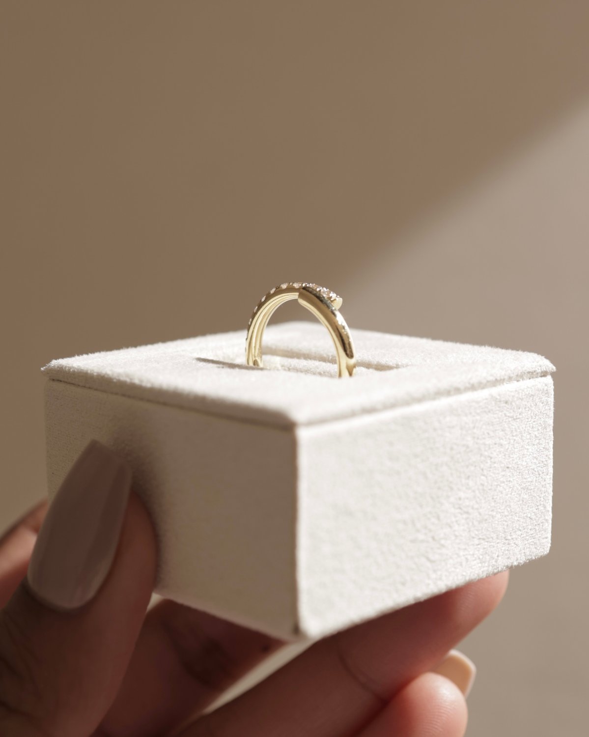 Yuki - Half Pave Wrap Ring Lifestyle Image