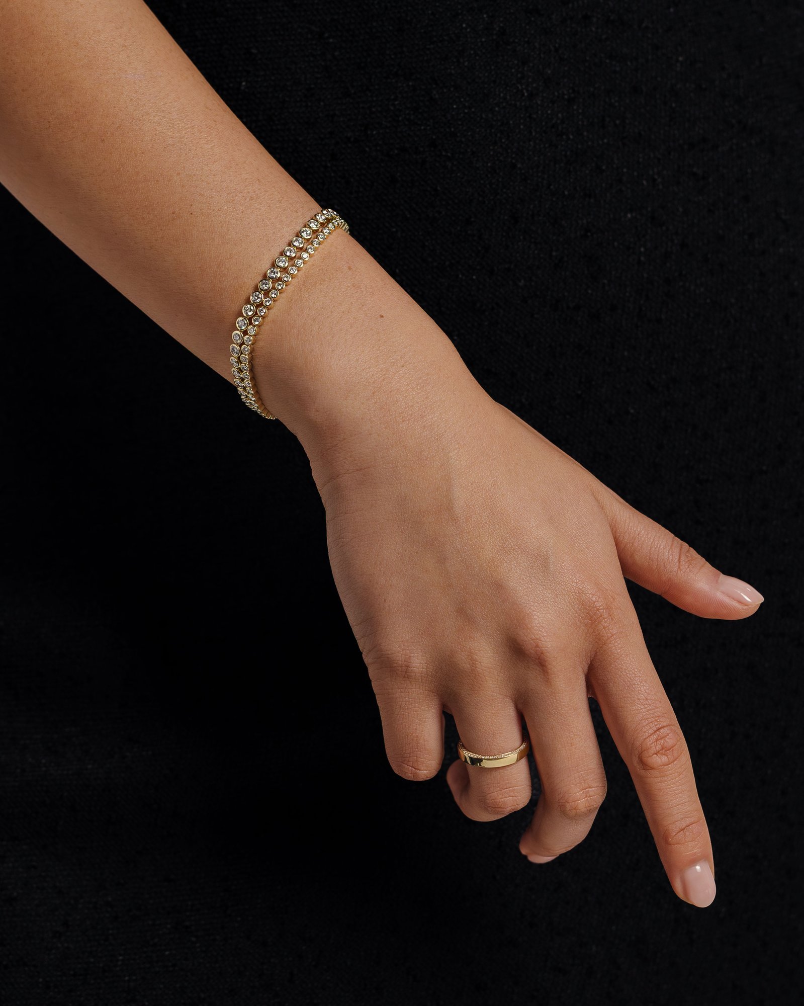 Round Bezel Tennis Bracelet - 2CT / 9K Gold 9k Yellow Gold