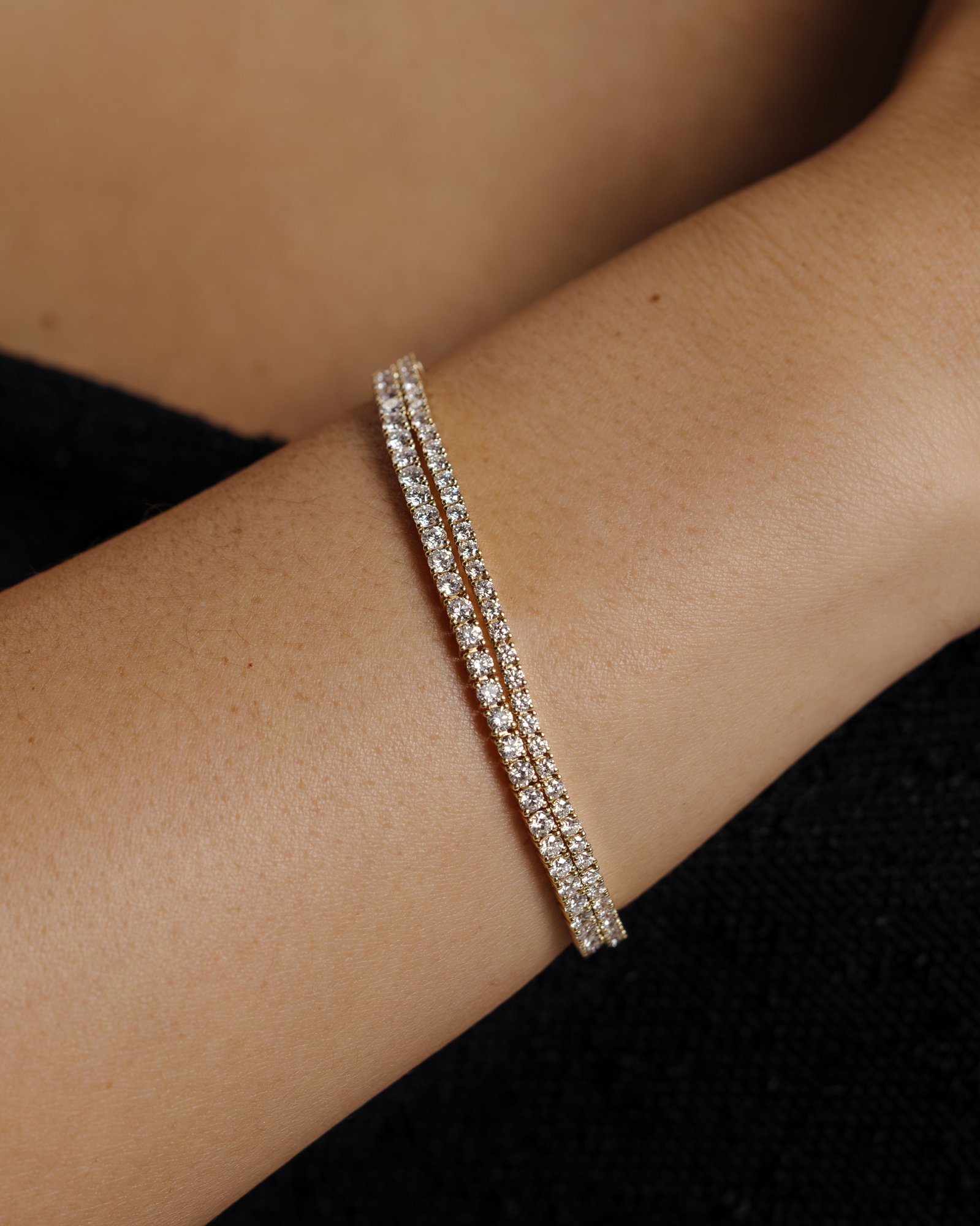 Classic 4 Claw Round Tennis Bracelet - 2CT / 9K Gold 9k Yellow Gold