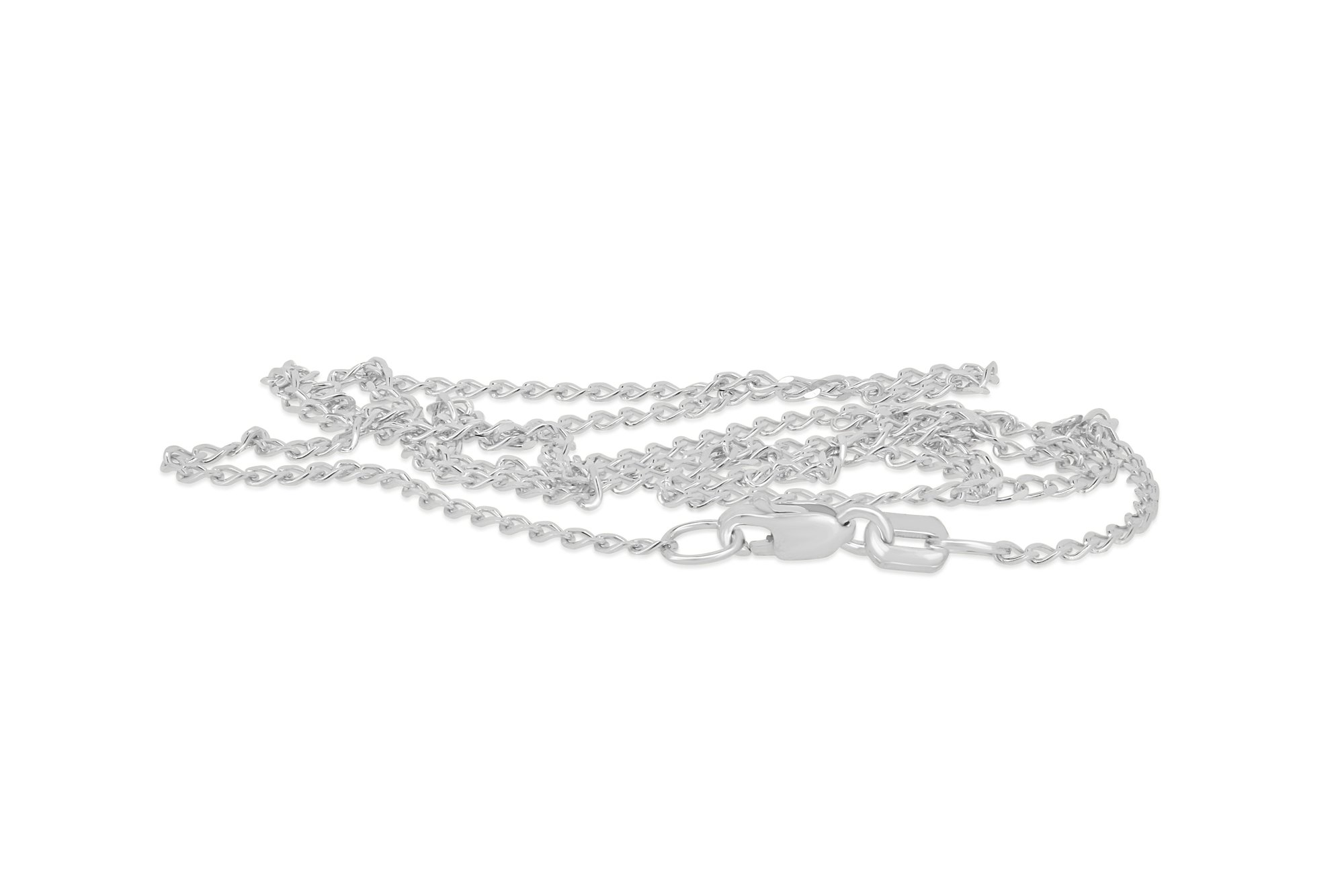 Adley - 45cm Open Diamond Cut Chain - 9k White Gold