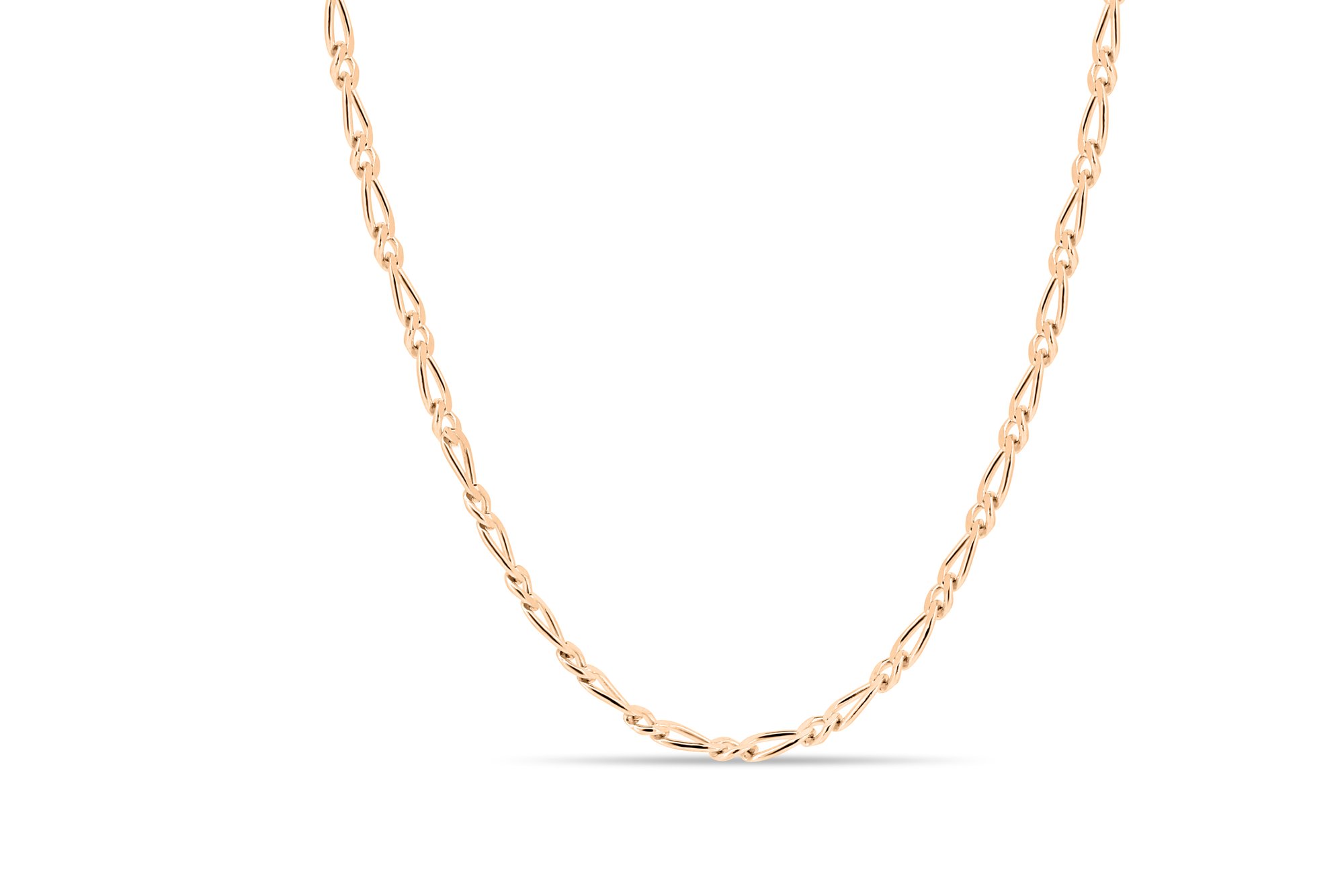 December - 45cm Figaro Link Chain - 9k Rose Gold