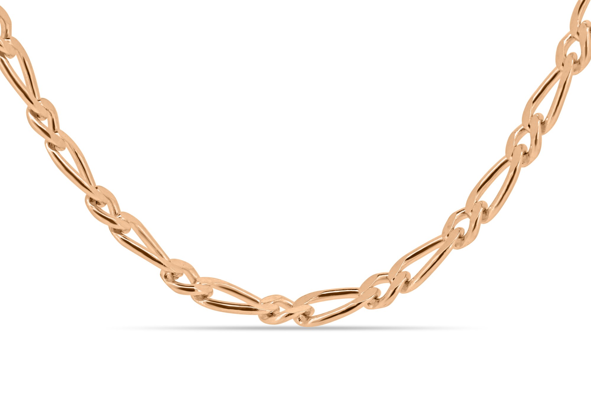 December - 45cm Figaro Link Chain - 9k Rose Gold