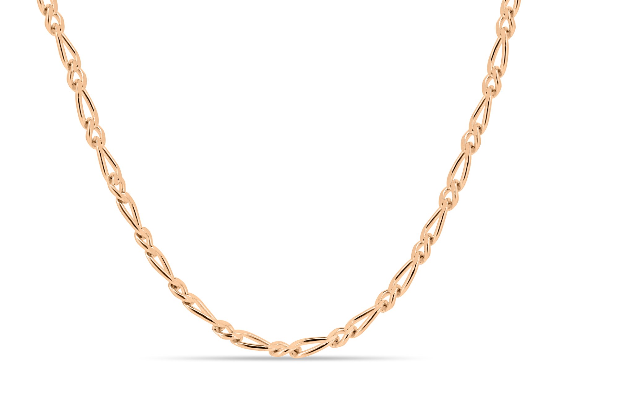 December - 45cm Figaro Link Chain - 9k Rose Gold