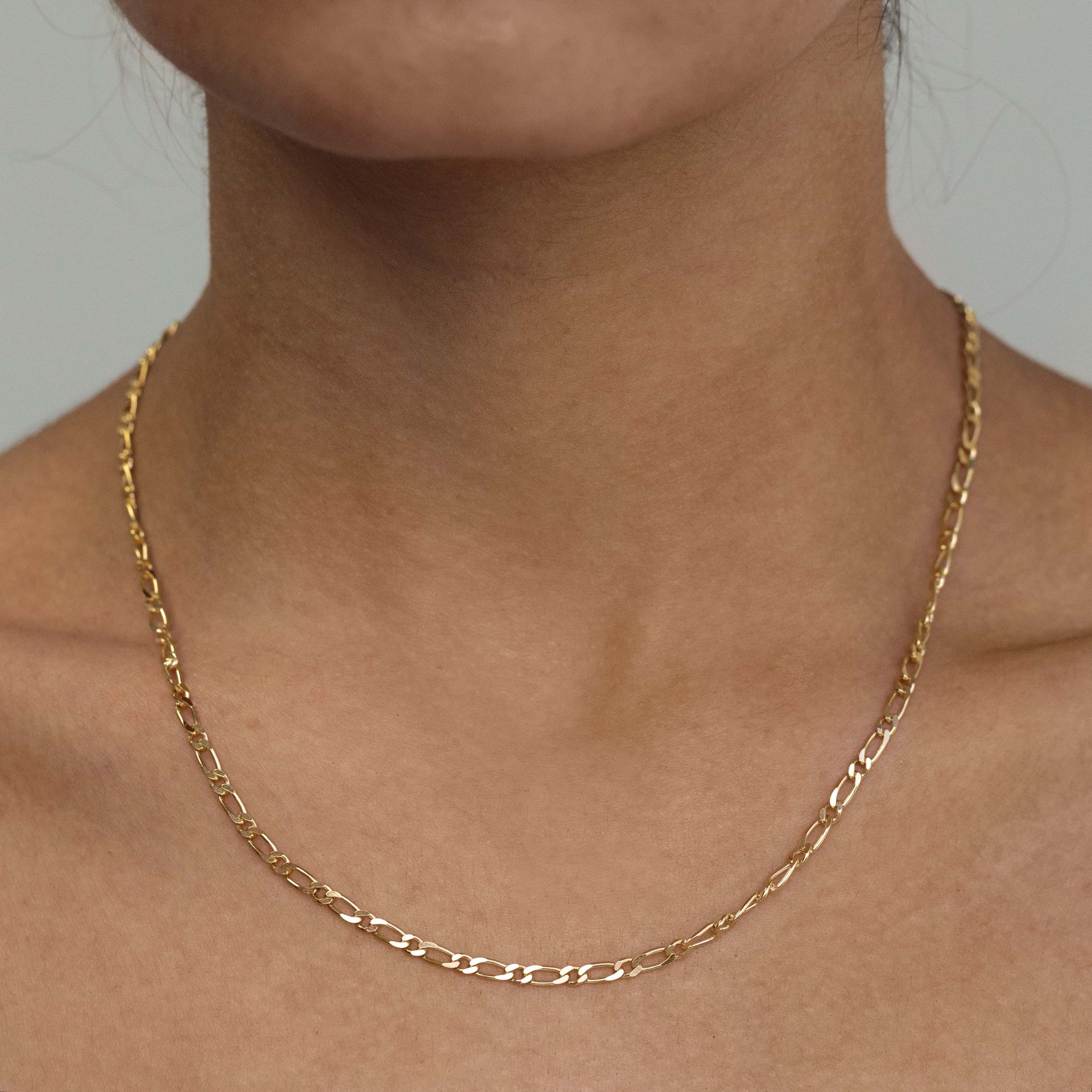 December - 45cm Figaro Link Chain Lifestyle Image