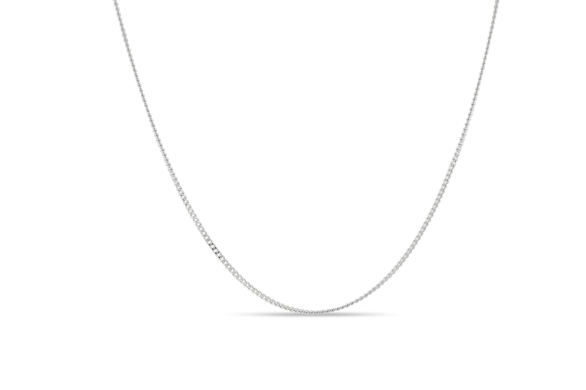 Gal - 45cm Diamond Curb Chain - 9k White Gold