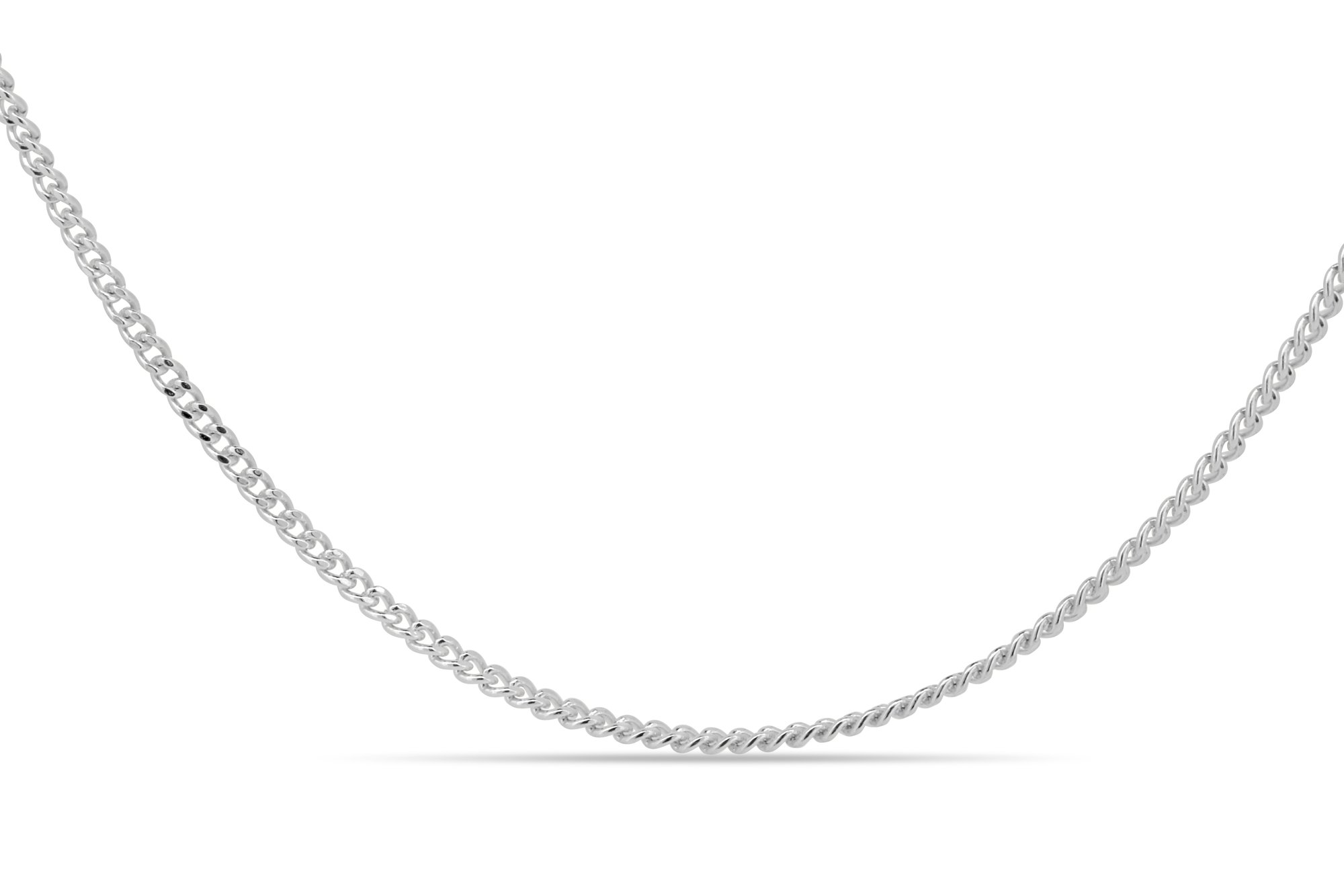 Gal - 45cm Diamond Curb Chain - 9k White Gold