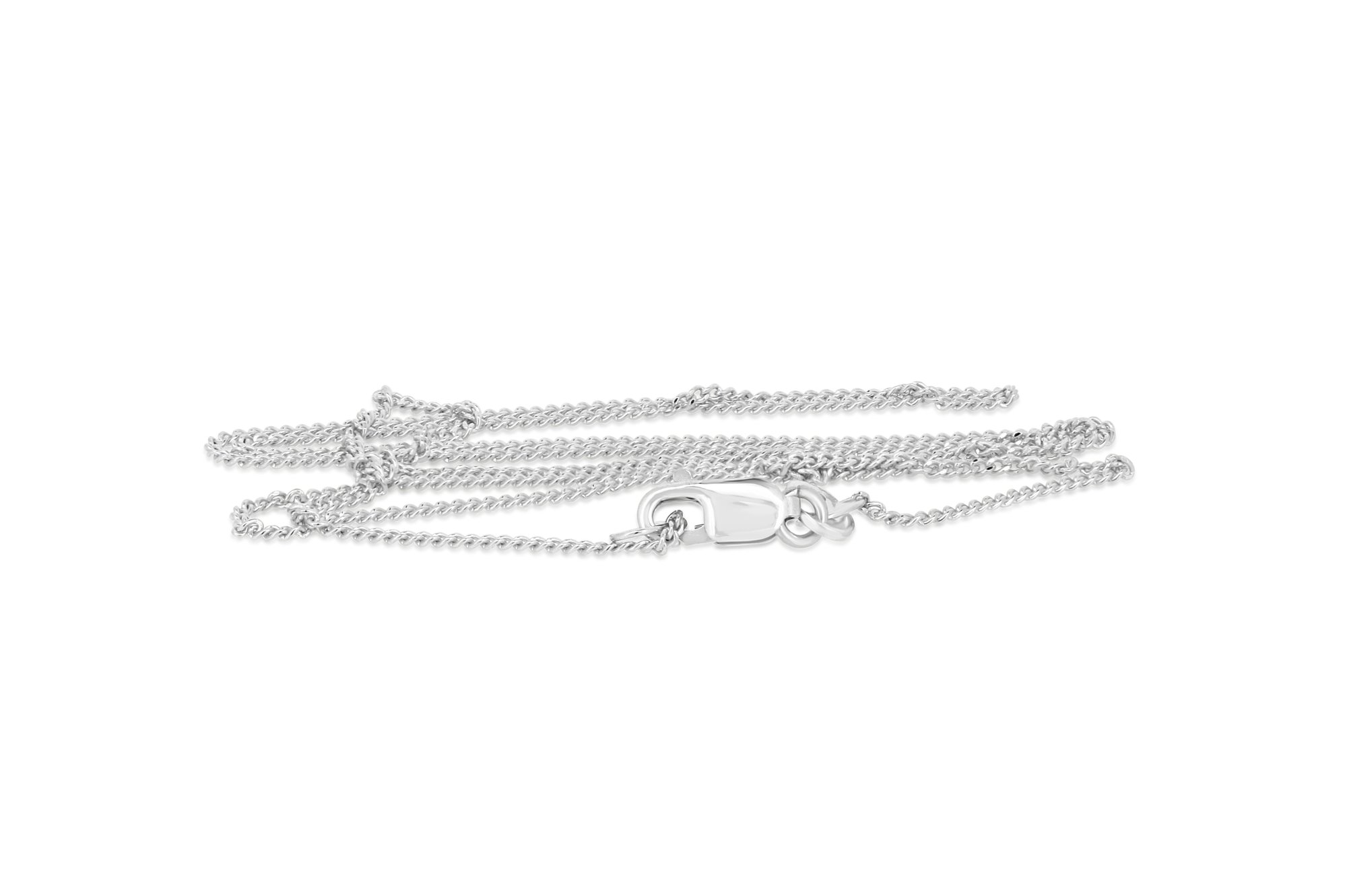Gal - 45cm Diamond Curb Chain - 9k White Gold