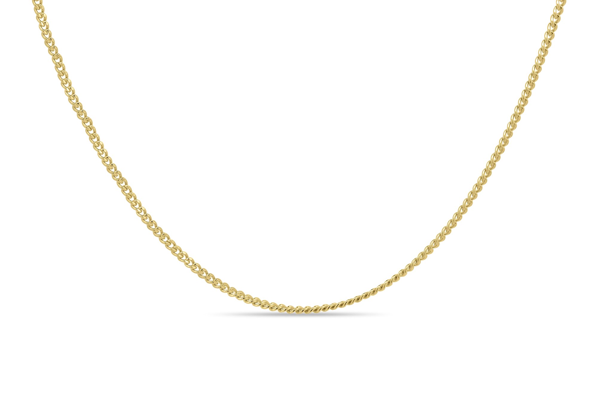 Gal - 45cm Diamond Curb Chain - 9k Yellow Gold
