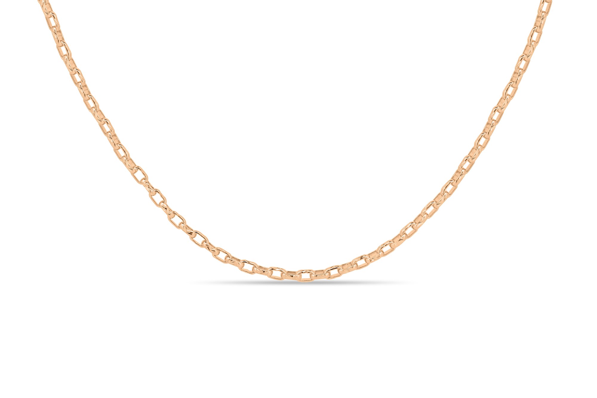 Mabel - 45cm Diamond Cut Chain - 9k Rose Gold