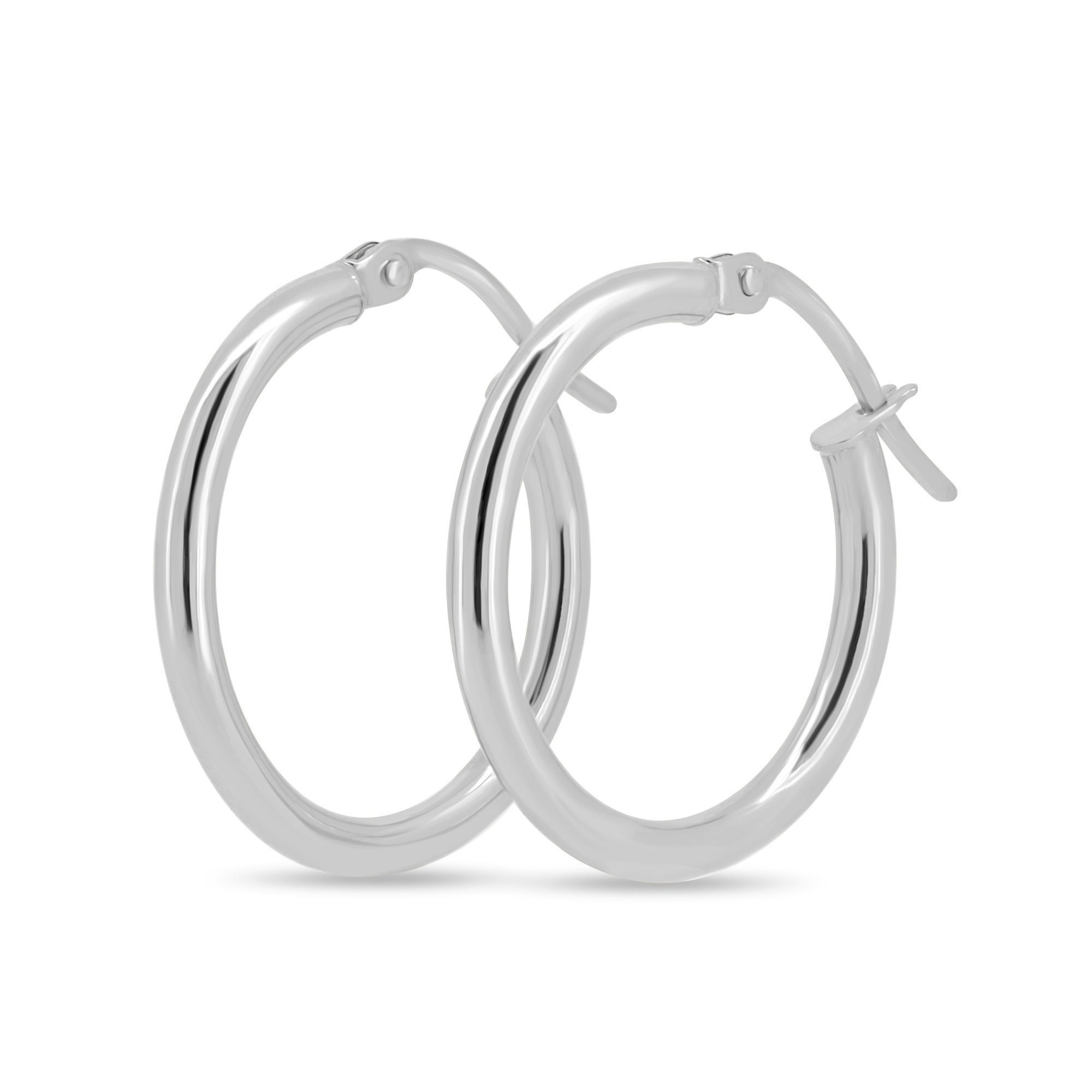 Alinta - 14k Hoop Earrings - 14k White Gold