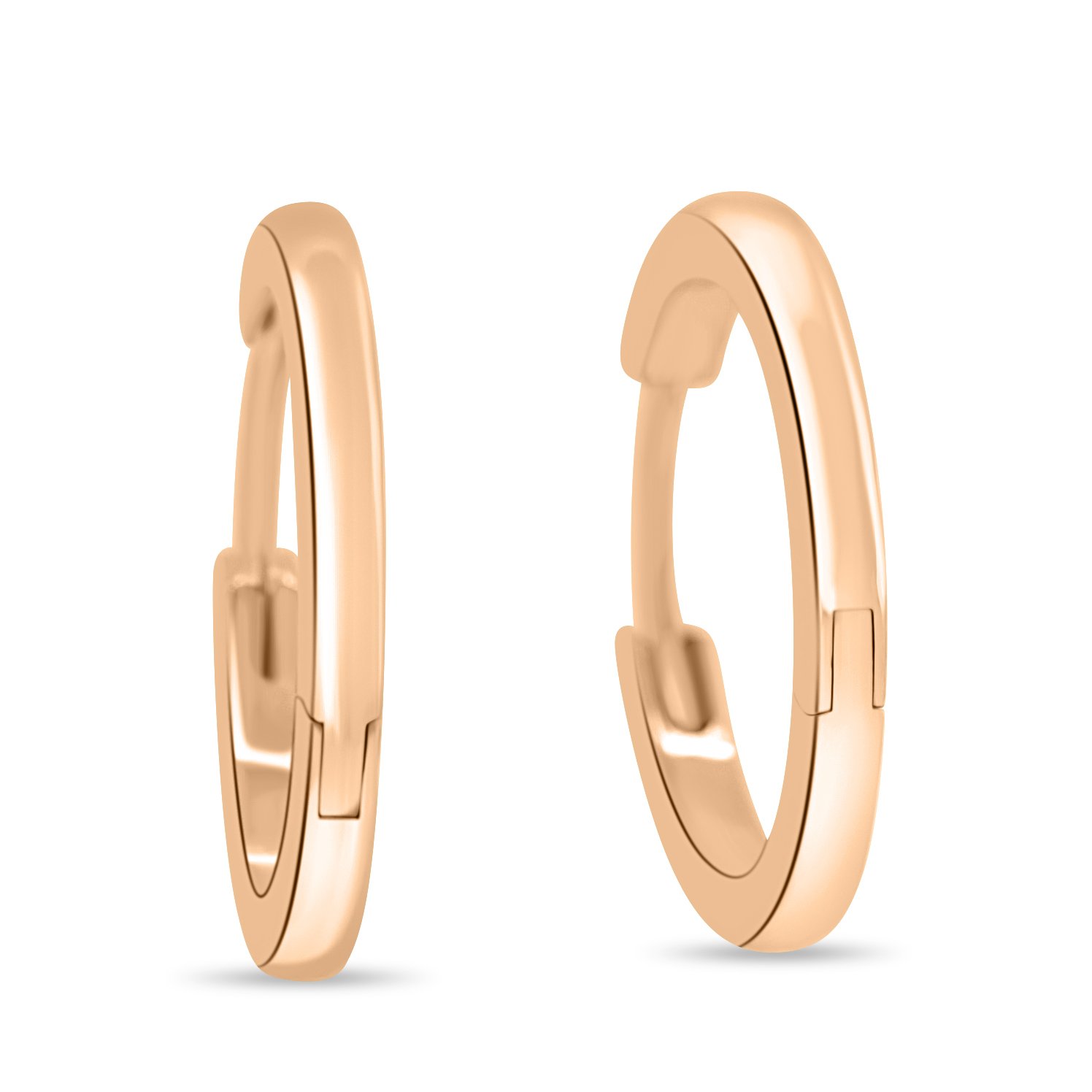 Emmeline - Huggie Hoop Earrings - 14k Rose Gold