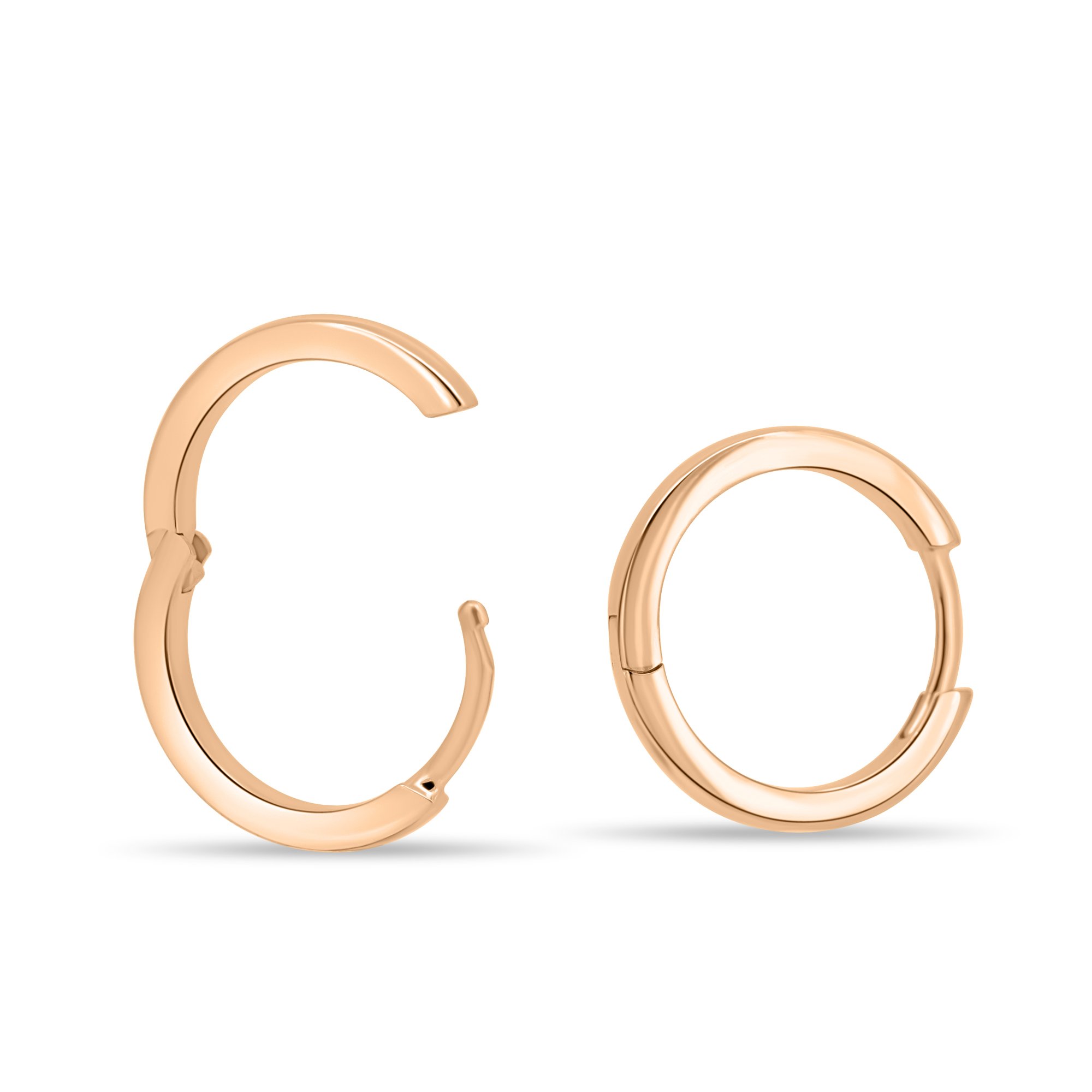 Emmeline - Huggie Hoop Earrings - 14k Rose Gold