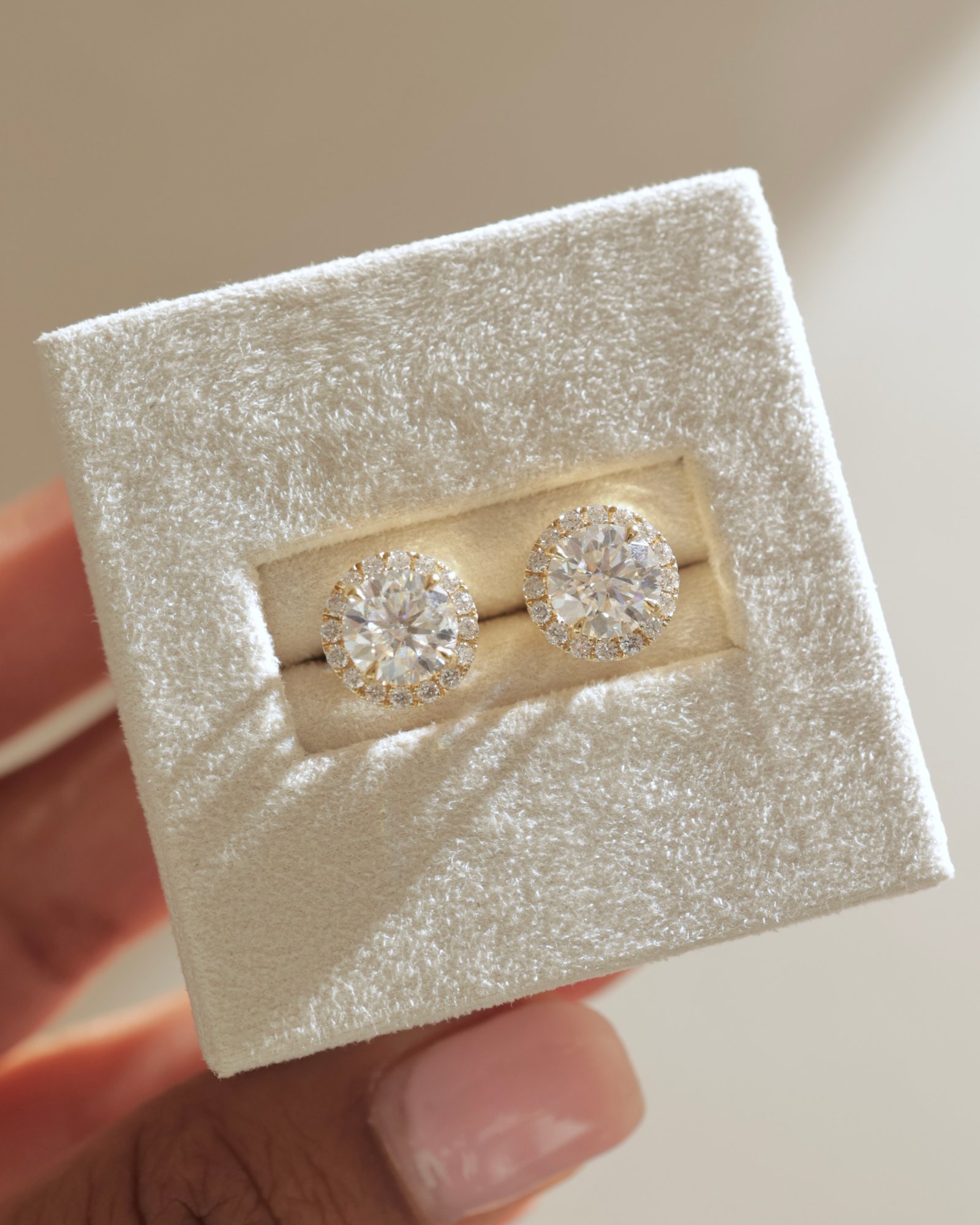 Laurel - Round Halo Earrings Lifestyle Image