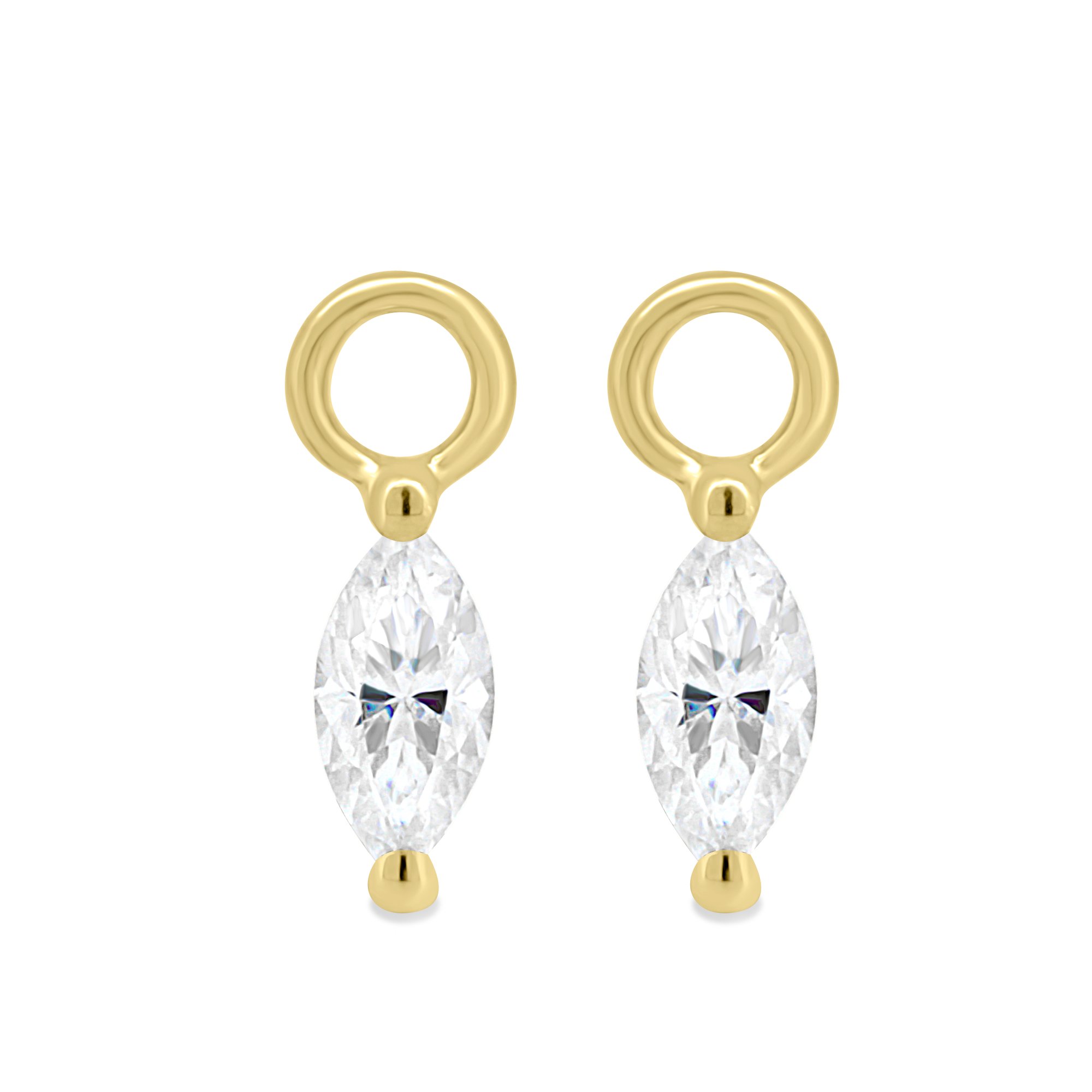 Lola - Marquise Earring Charm - 9k Yellow Gold