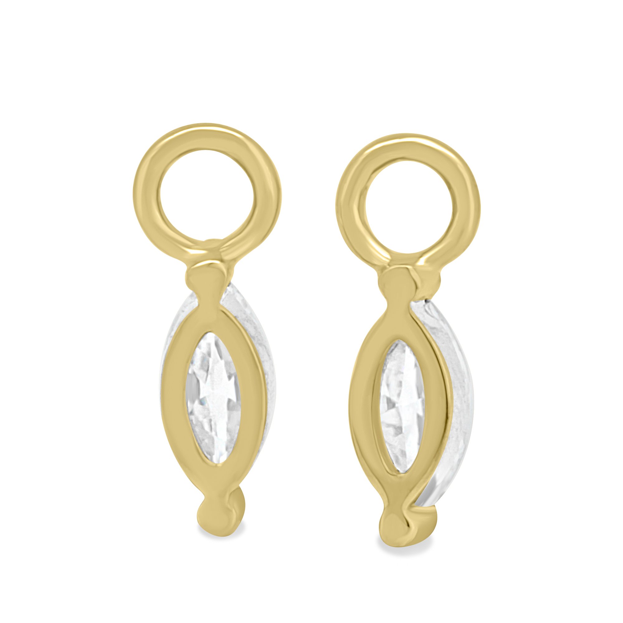Lola - Marquise Earring Charm - 9k Yellow Gold