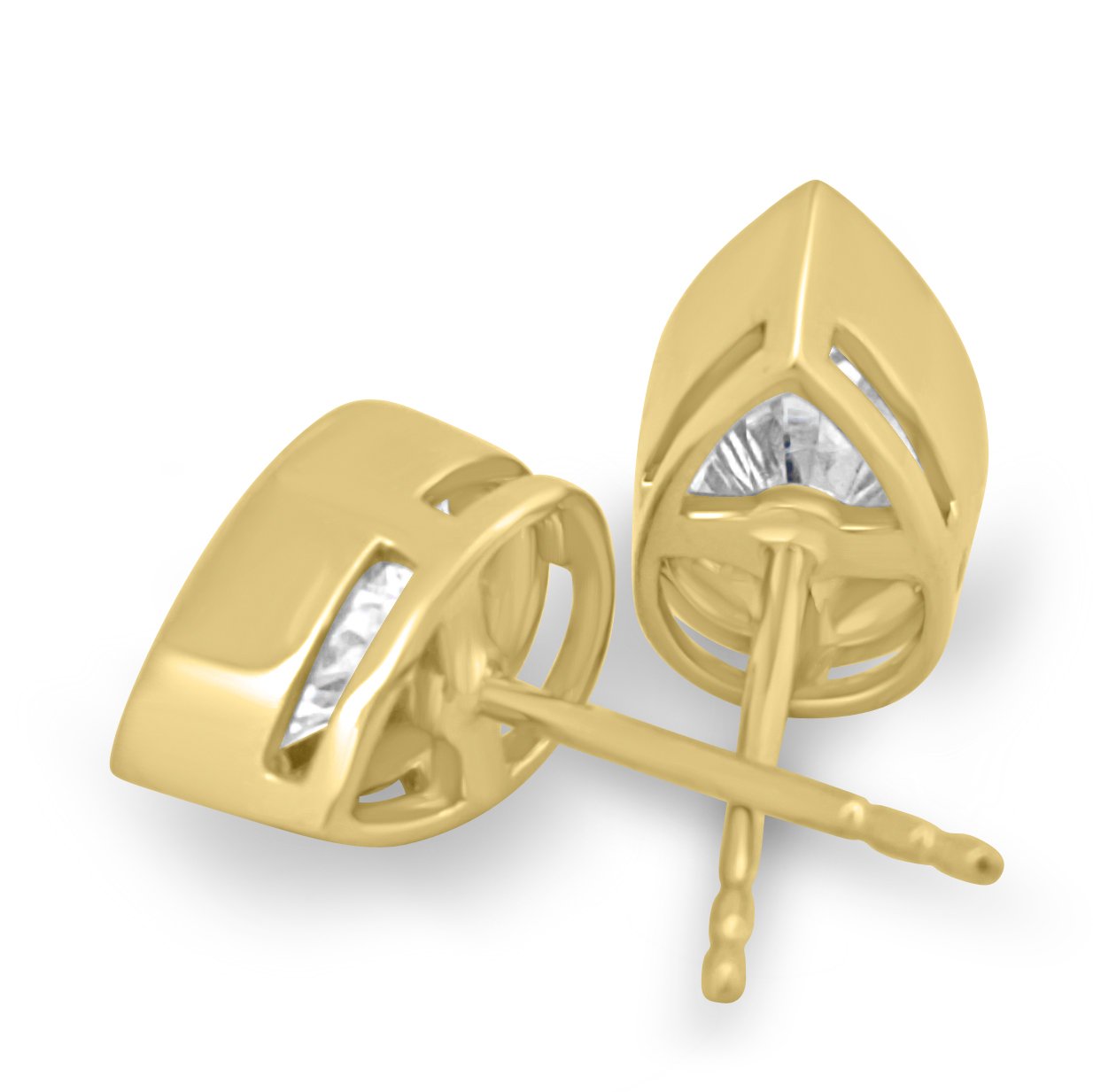 Lucia - Pear Bezel Earrings - 18k Yellow Gold