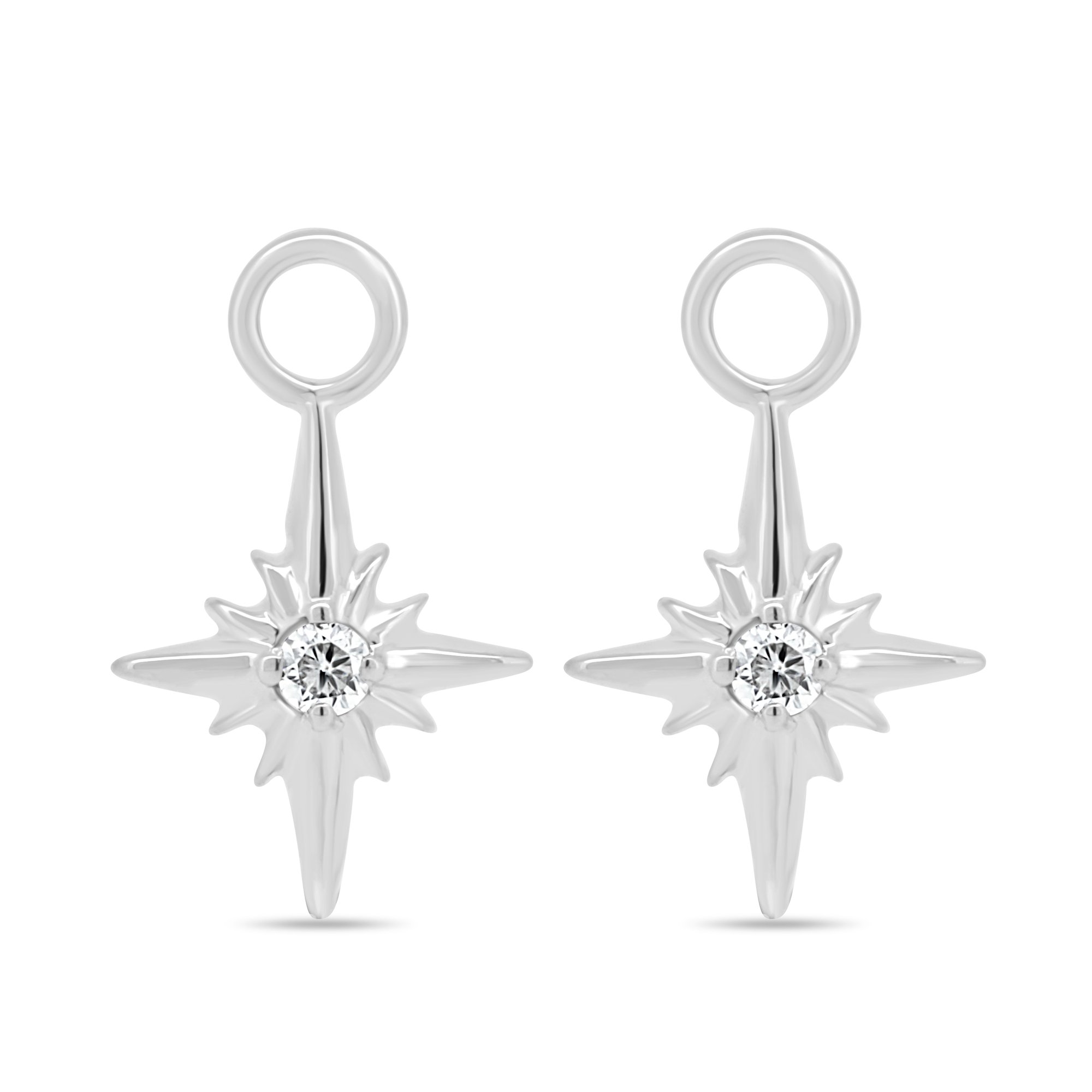 Mila - Star Earring Charm - 9k White Gold