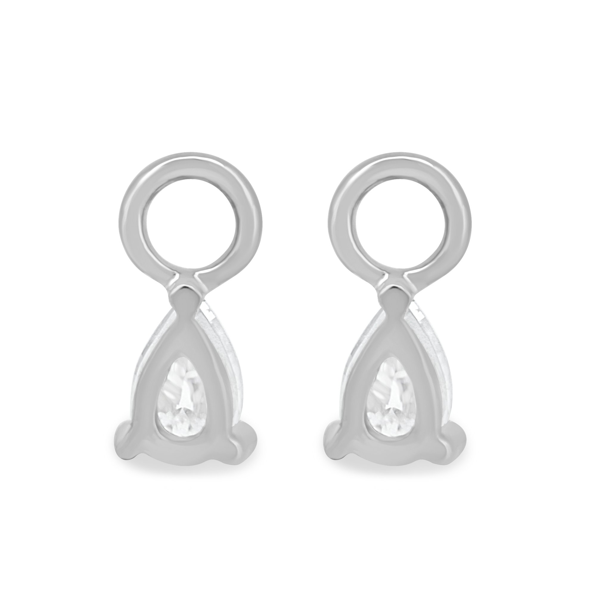 Millie - Pear Earring Charm - 9k White Gold