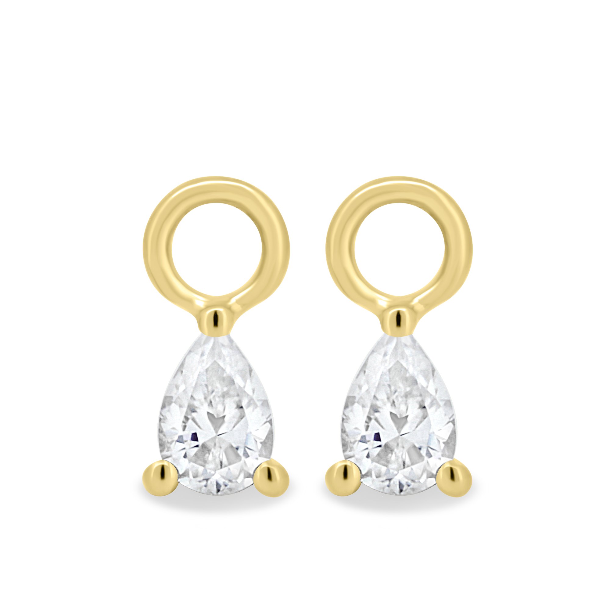 Millie - Pear Earring Charm - 9k Yellow Gold