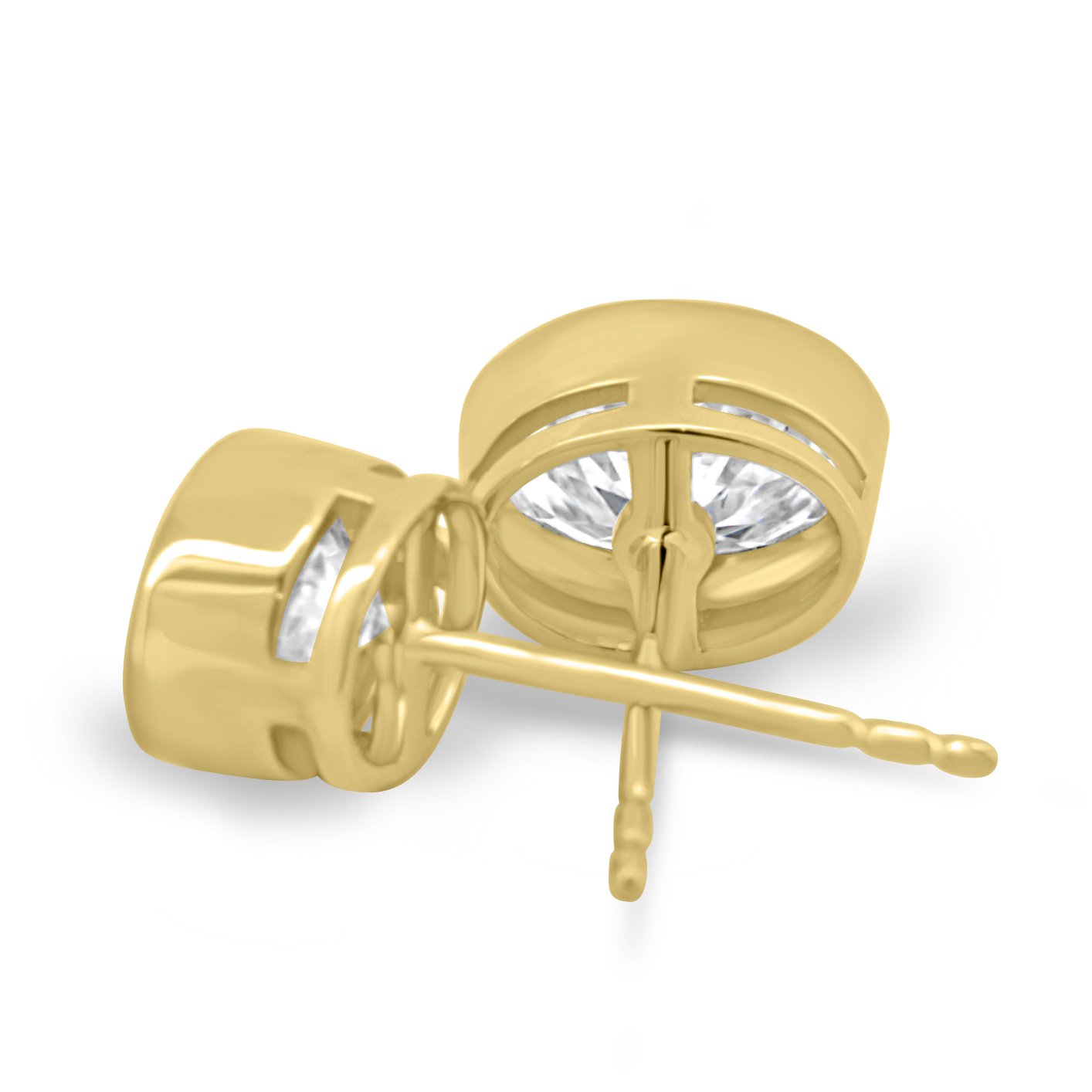 Miriam - Oval Bezel Earrings - 18k Yellow Gold