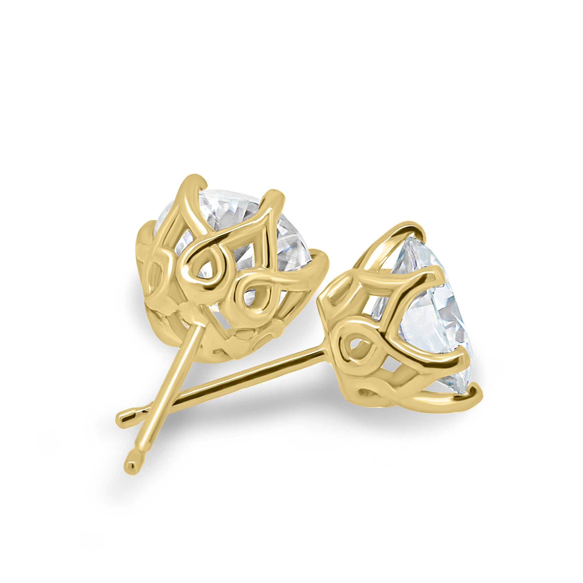 Oriana - Round 6 Claw Earrings - 18k Yellow Gold