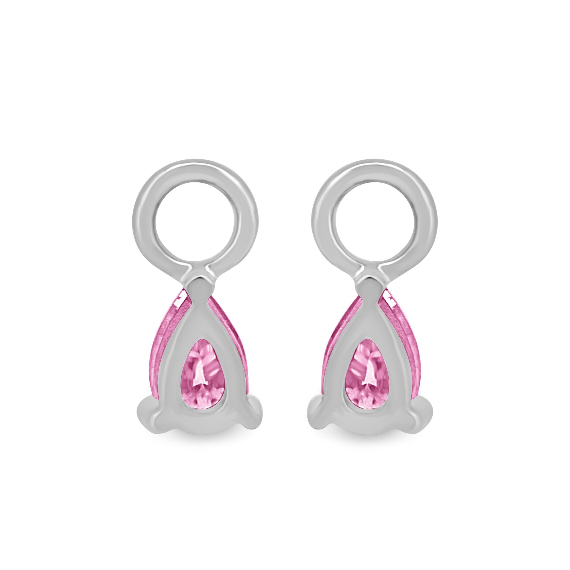Tara  Pear Pink Sapphire Charms - 18k White Gold