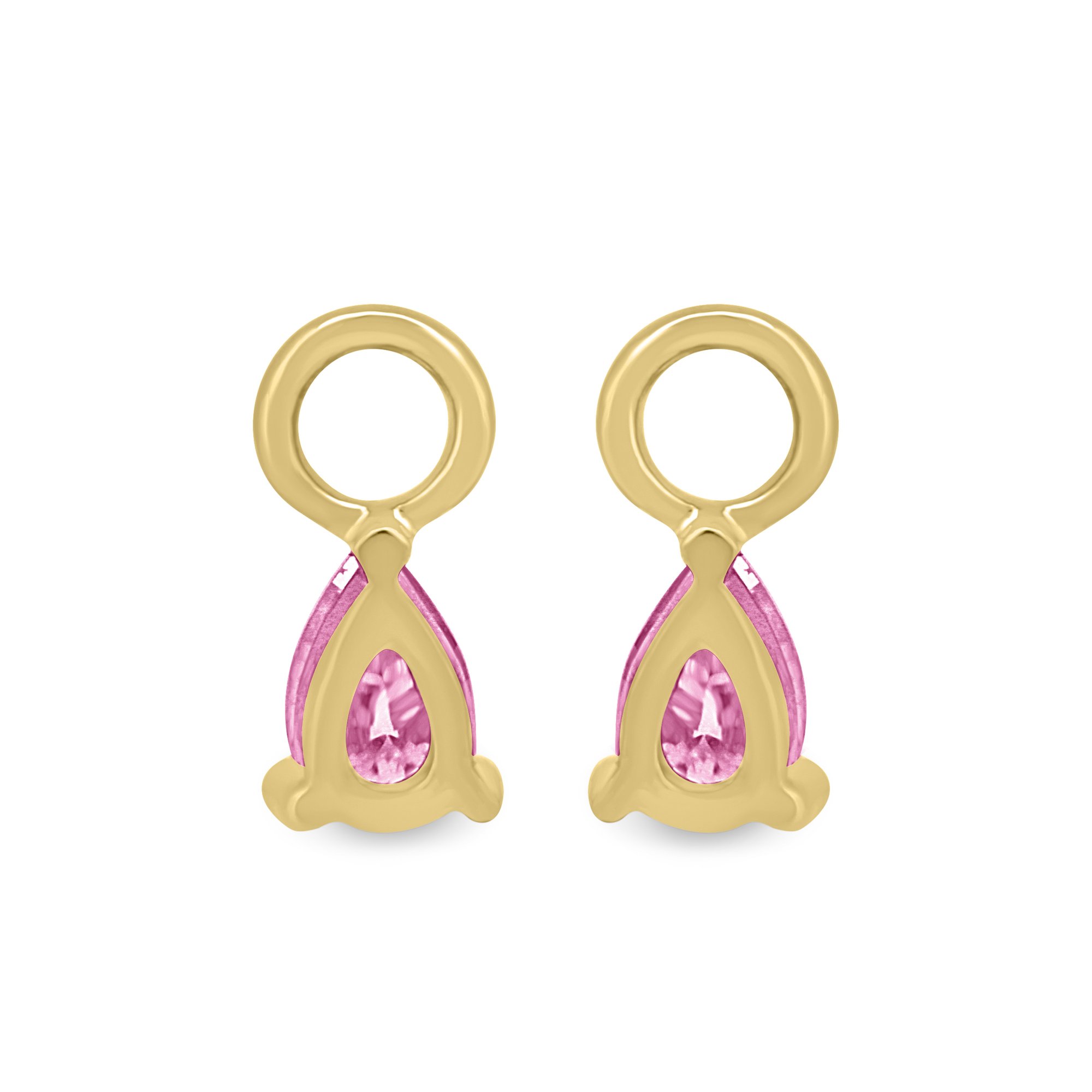 Tara  Pear Pink Sapphire Charms - 18k Yellow Gold