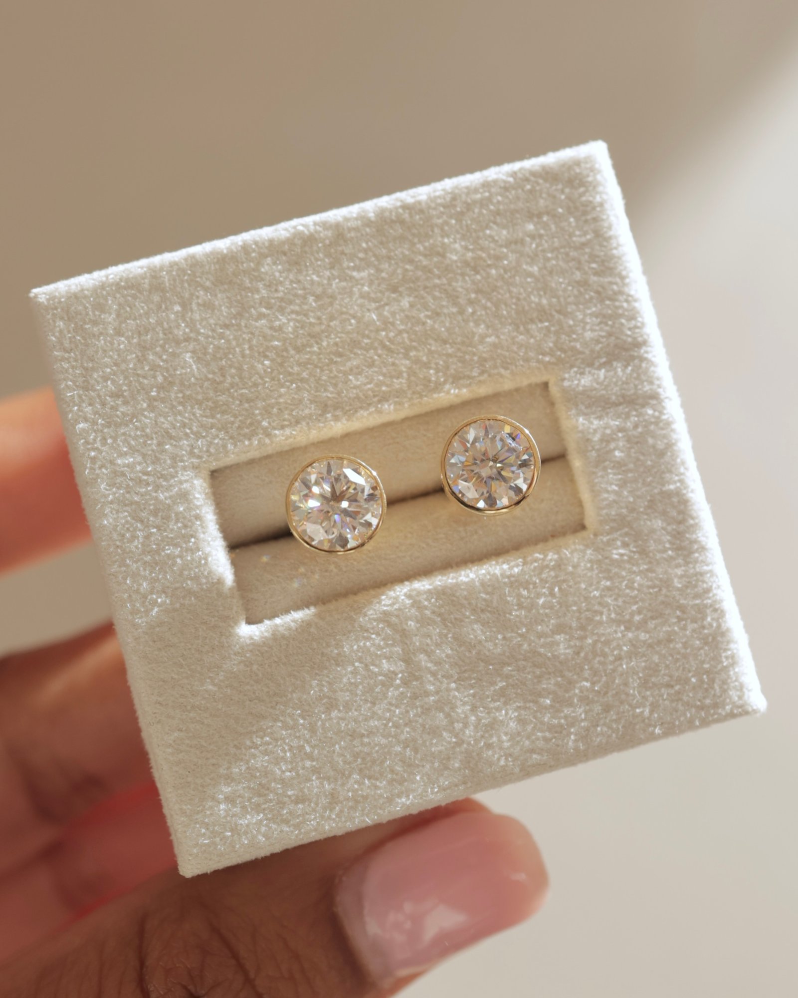 Tiana - Round Bezel Earrings Lifestyle Image