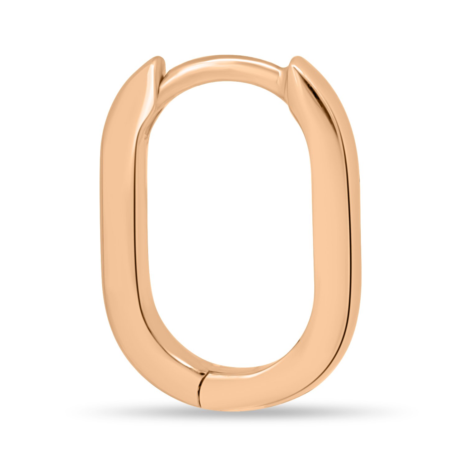 Tiffany - Elongated Oval Hoop Earrings - 14k Rose Gold