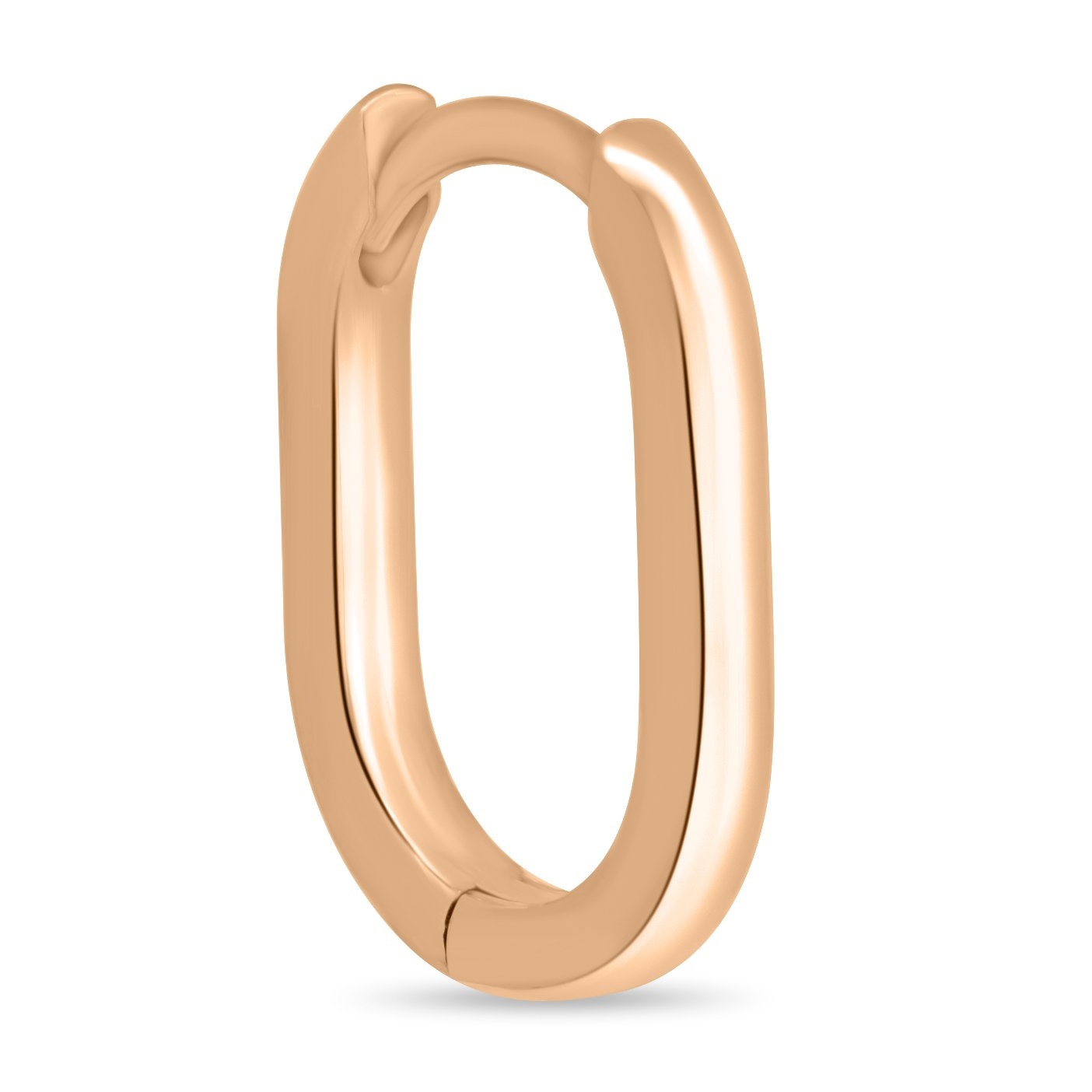 Tiffany - Elongated Oval Hoop Earrings - 14k Rose Gold