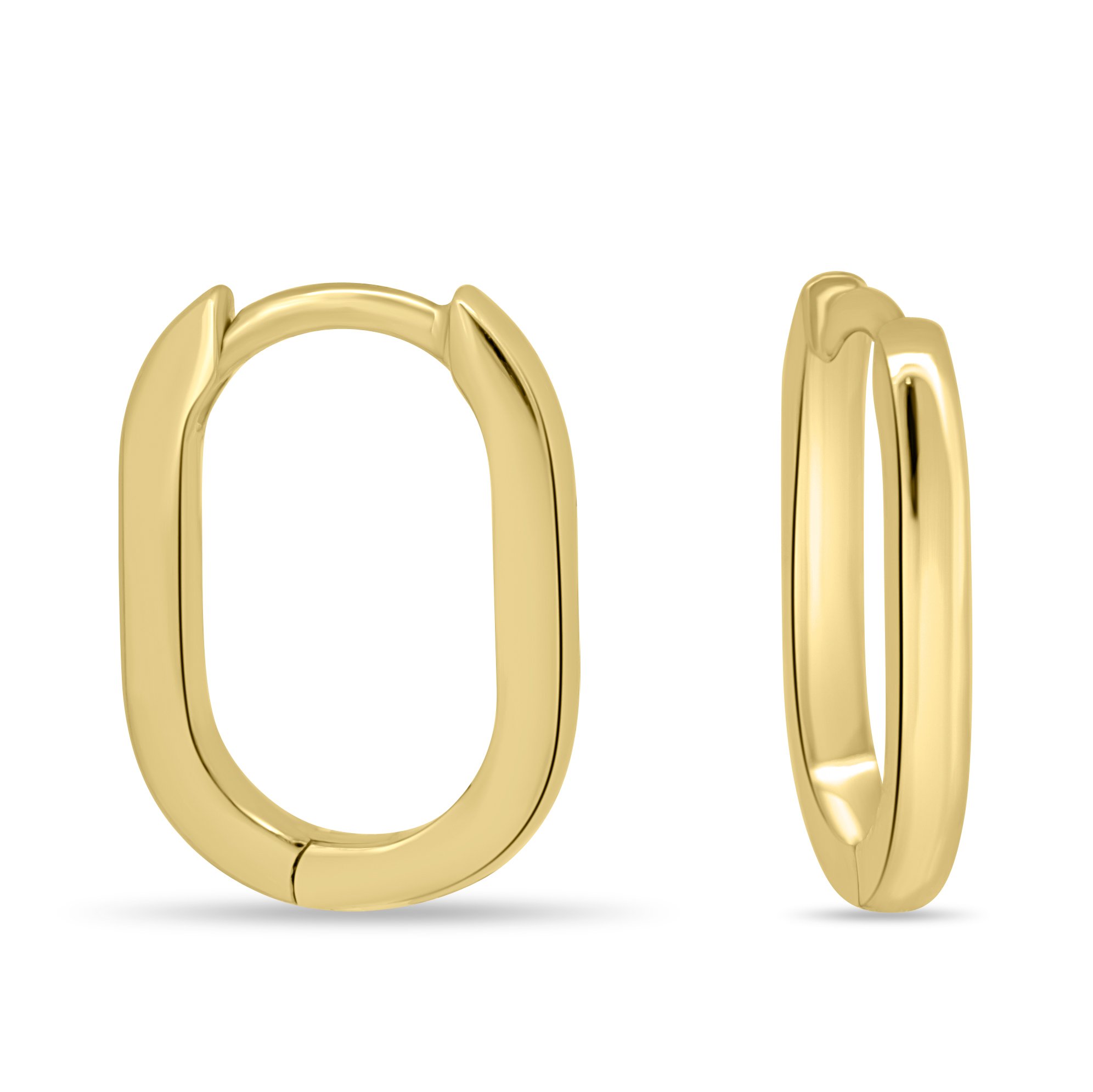 Tiffany - Elongated Oval Hoop Earrings - 14k Yellow Gold