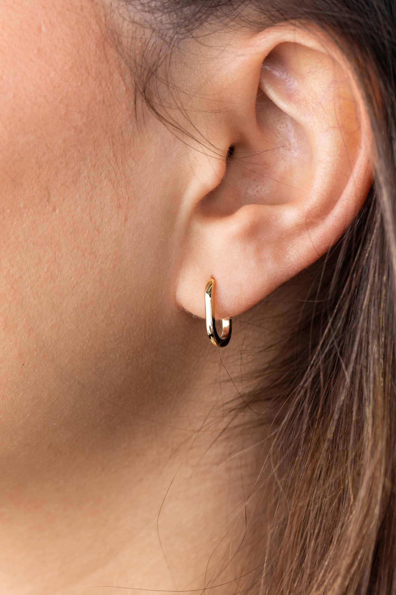 Tiffany - Elongated Oval Hoop Earrings Lifestyle Image