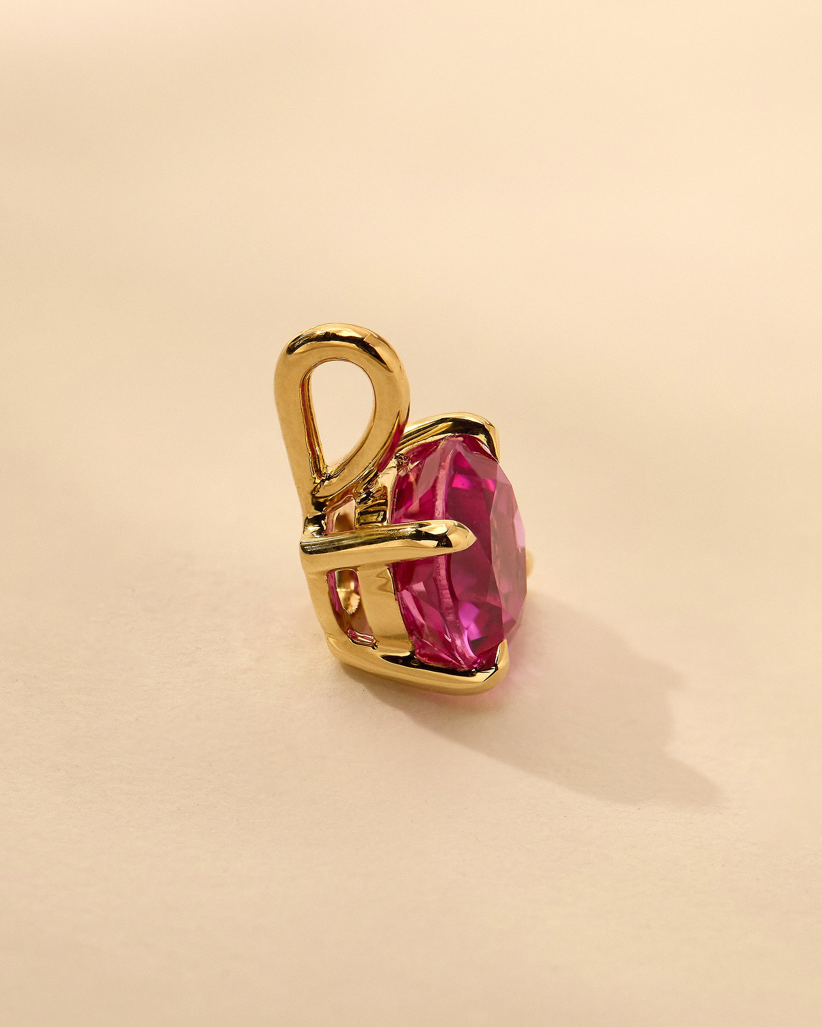 Alicia  Round Pink Sapphire Pendant Lifestyle Image