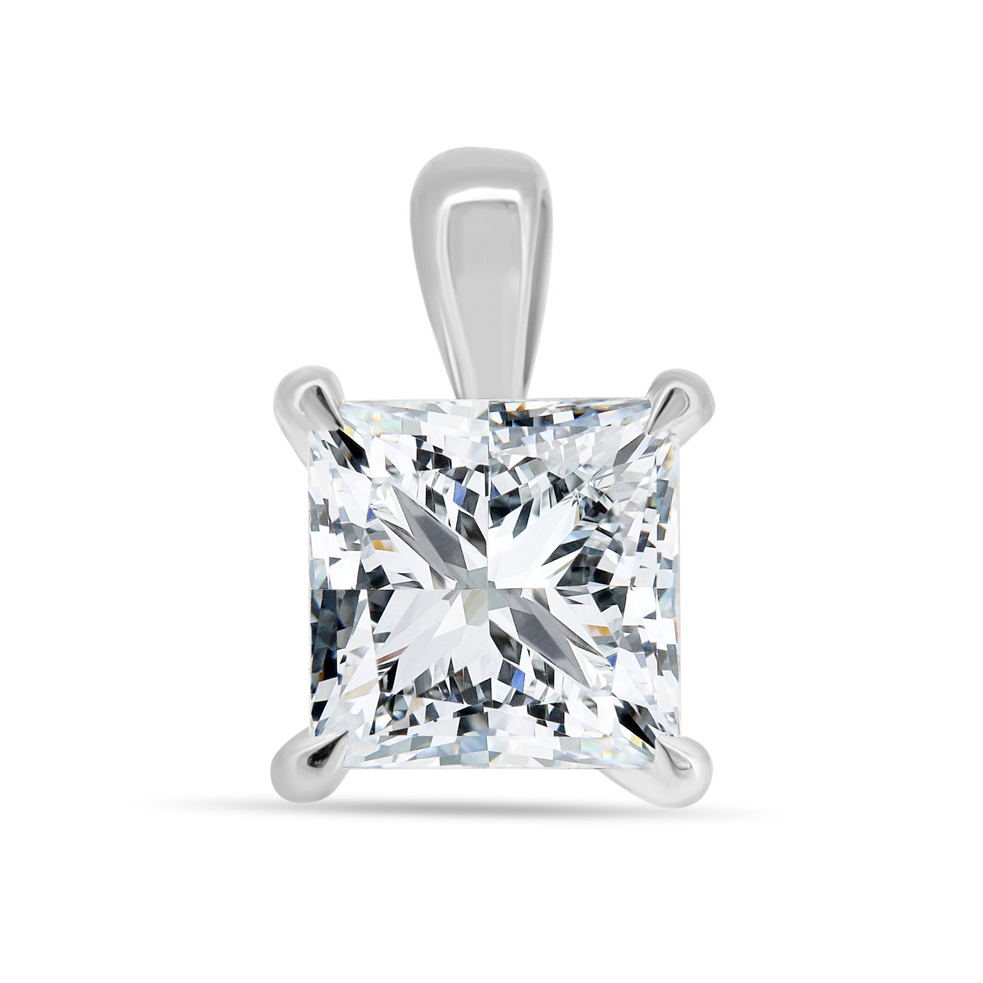 Chandler - Princess Pendant - 18k White Gold