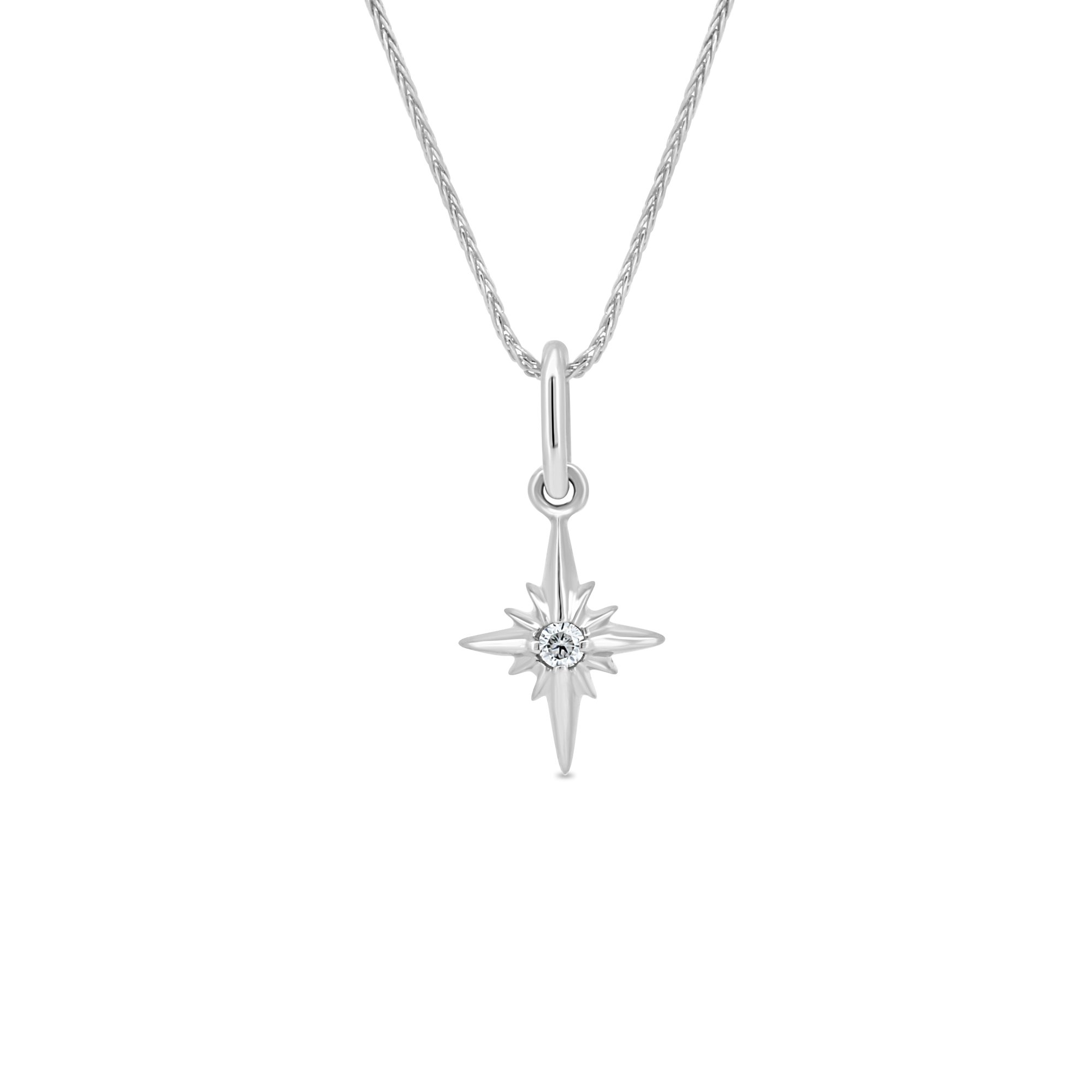 Gracie - Star Necklace Pendant - 9k White Gold
