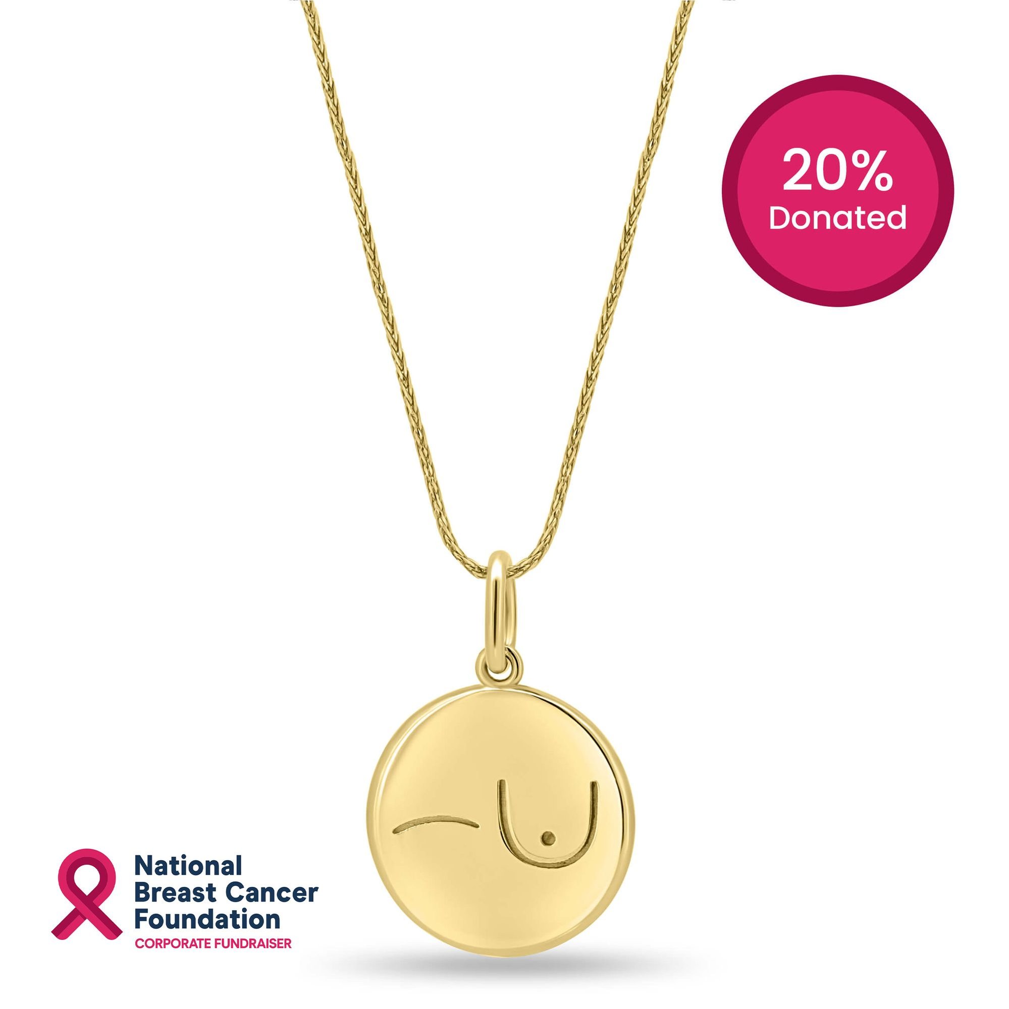 Hope Pendant - 9k Solid Gold Round - 9k Yellow Gold