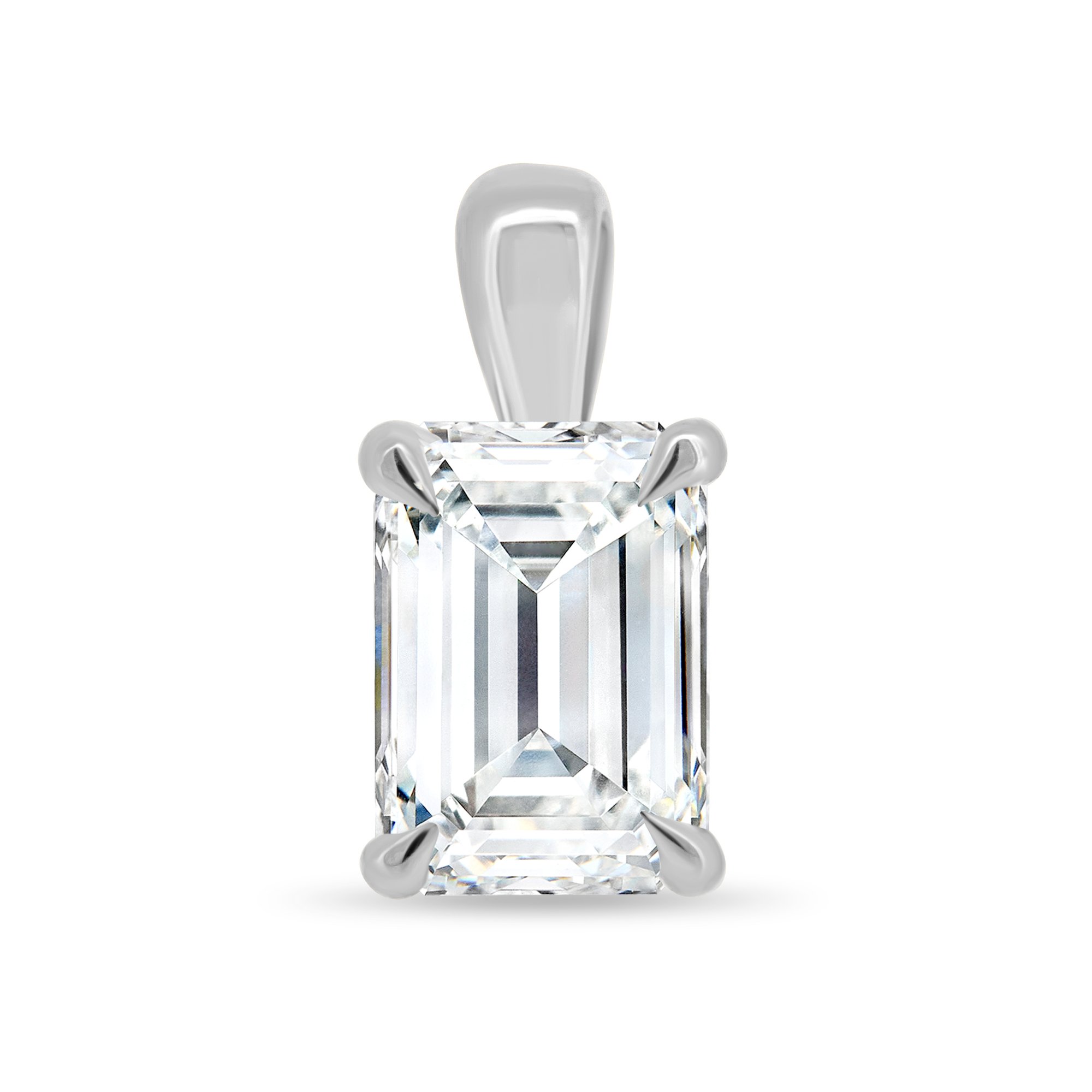 Joyce - Emerald Pendant - 18k White Gold