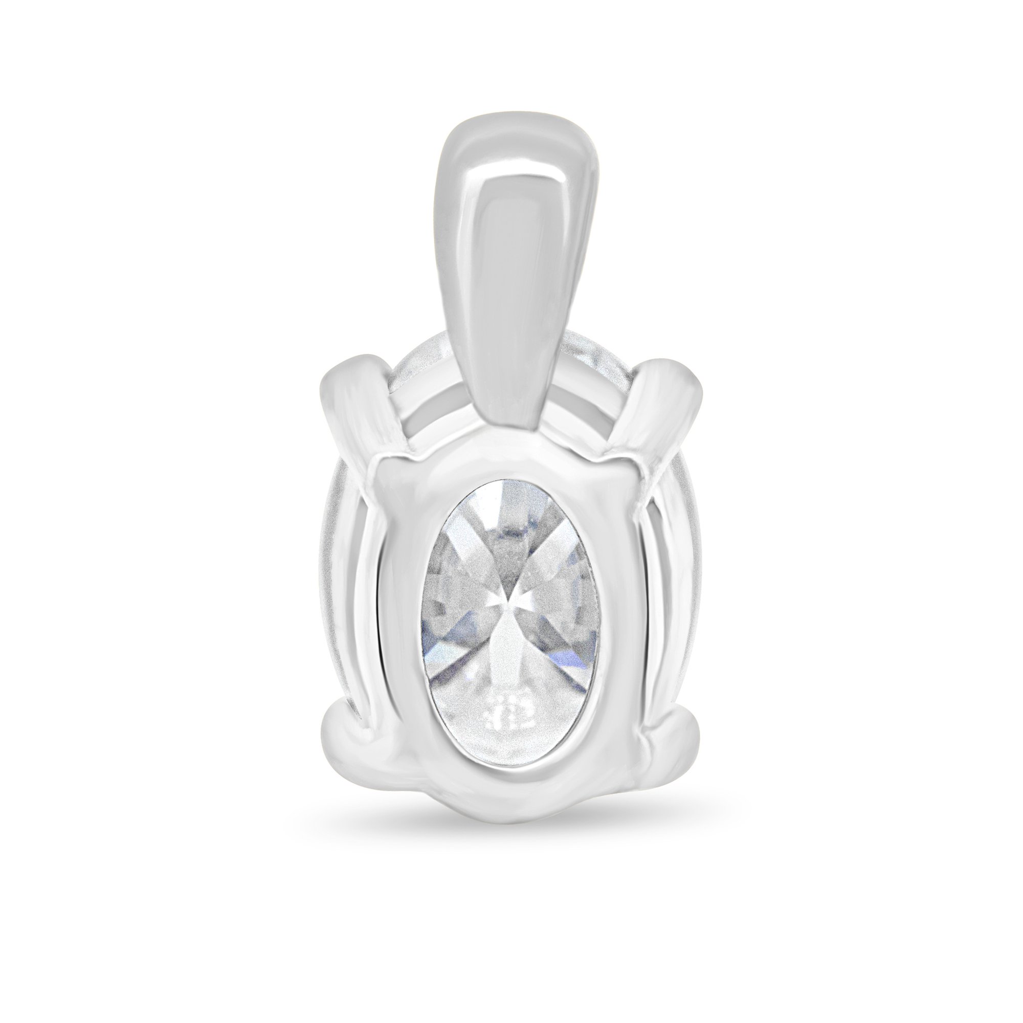 Kenzie - Oval Pendant - 18k White Gold