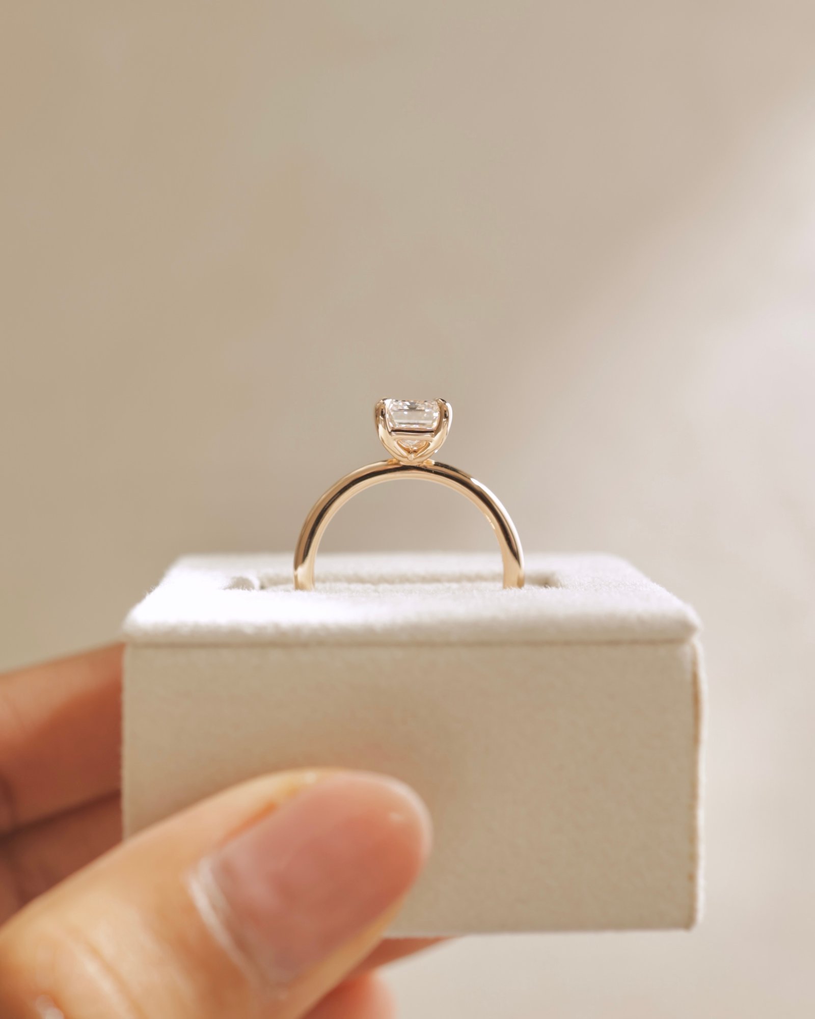 18k Rose Gold | High Set | 1.92ct - E - VVS2 Emerald Lab Diamond