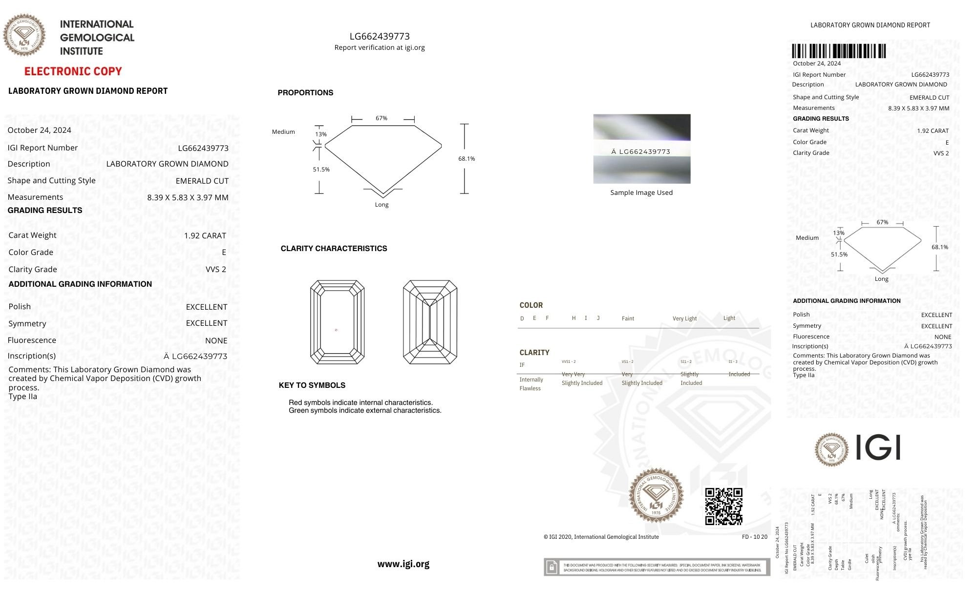 18k Rose Gold | High Set | 1.92ct - E - VVS2 Emerald Lab Diamond