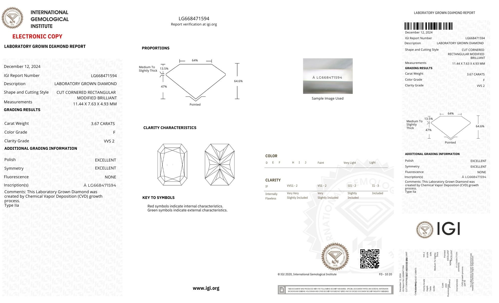 18k Yellow Gold | Low Set | 3.67ct - F - VVS2 Radiant Lab Diamond | Lab Diamond side stones