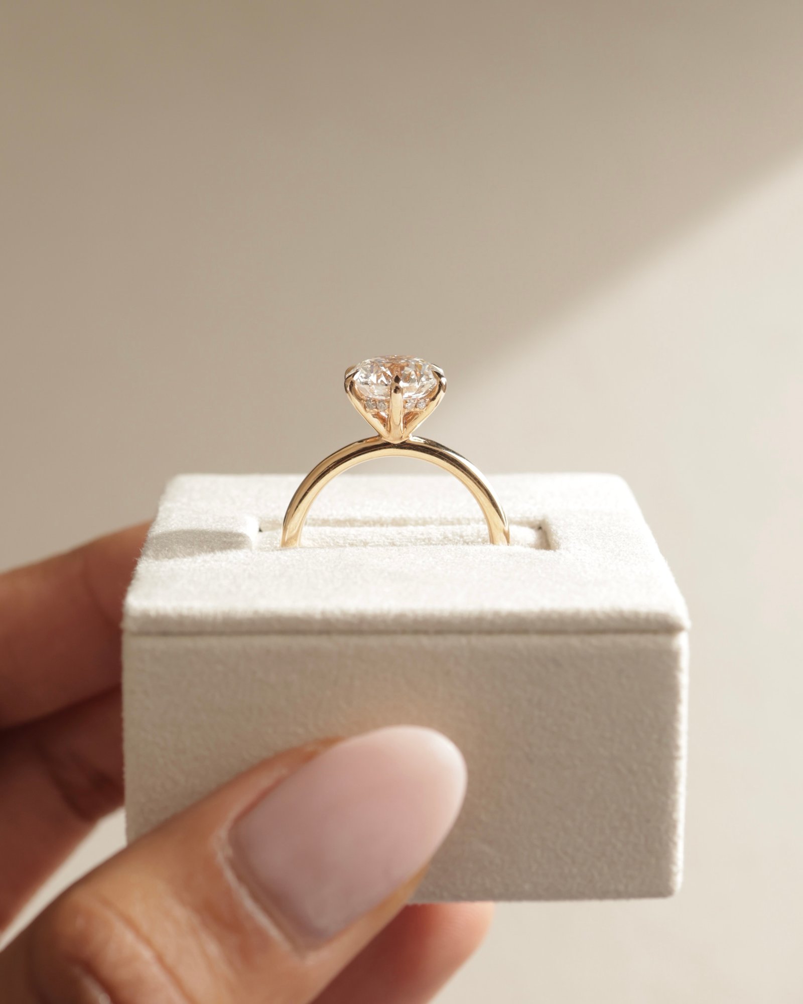 18k Rose Gold | 2.6ct - F - VS1 Round Lab Diamond | Lab Diamond side stones