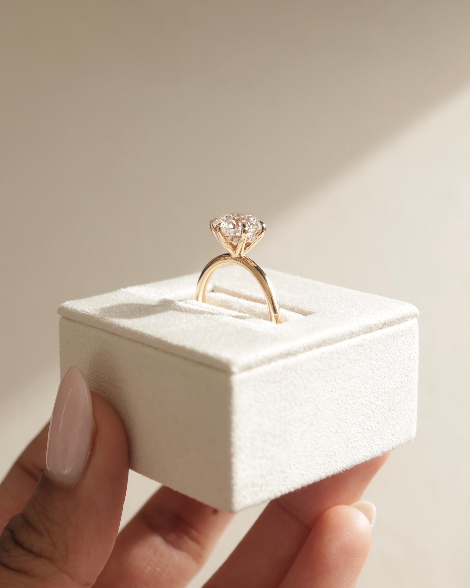 18k Rose Gold | 2.6ct - F - VS1 Round Lab Diamond | Lab Diamond side stones