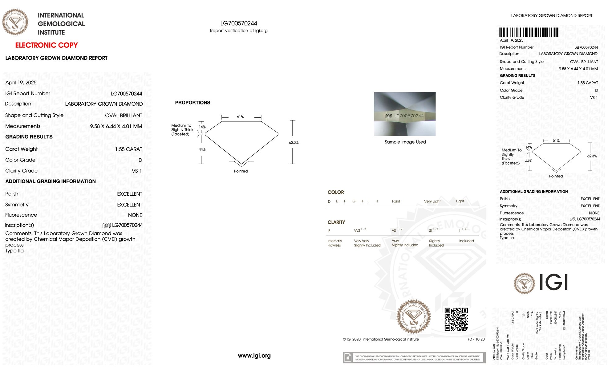 18k Rose Gold | 1.55ct - D - VS1 Oval Lab Diamond