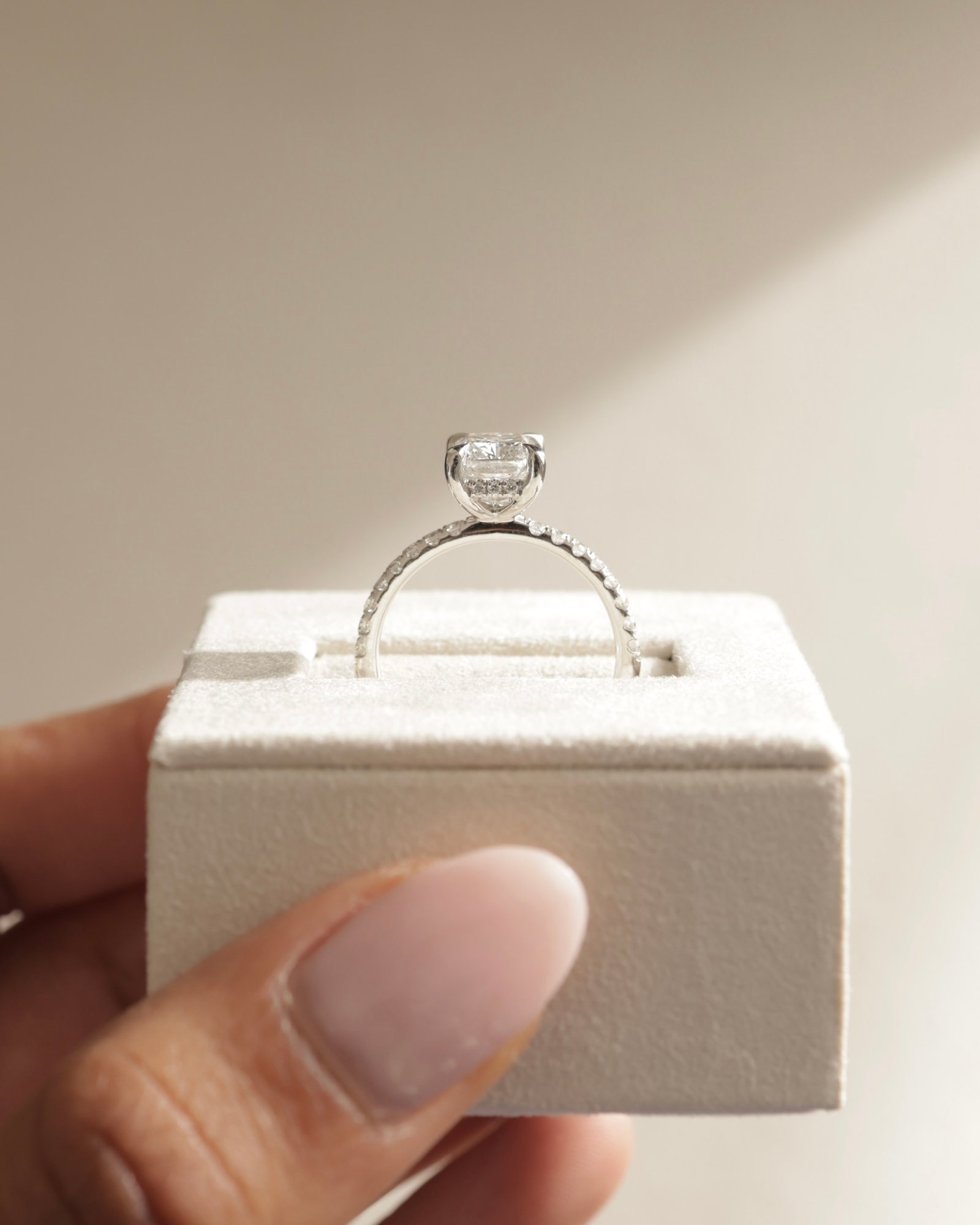 Platinum | 1.9ct - E - VS2 Elongated Cushion Lab Diamond | Lab Diamond side stones