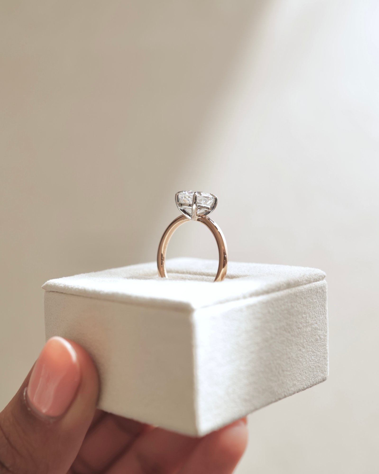 18k Rose Gold / Platinum | Low Set | 9x6.5mm Oval Moissanite