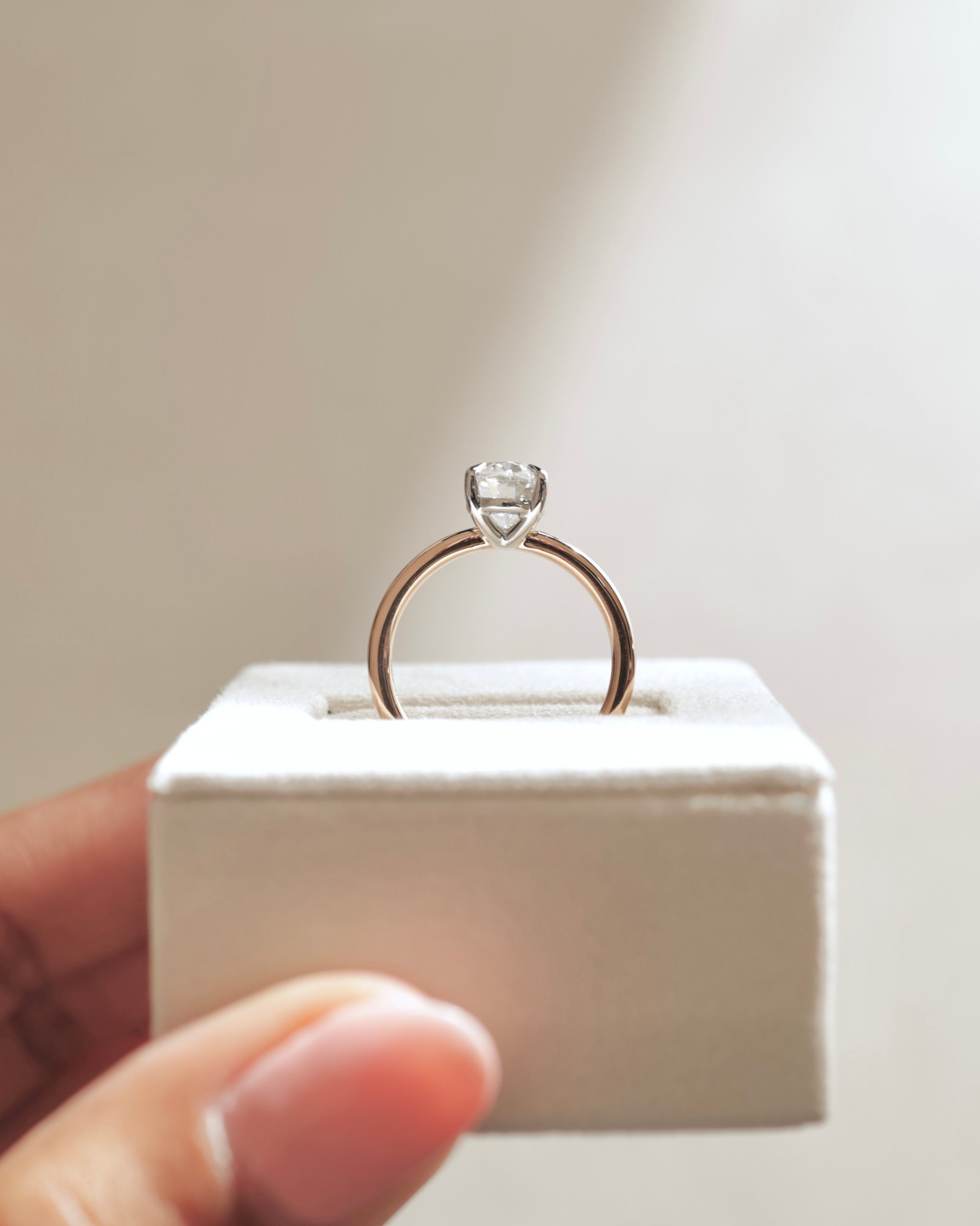 18k Rose Gold / Platinum | Low Set | 9x6.5mm Oval Moissanite