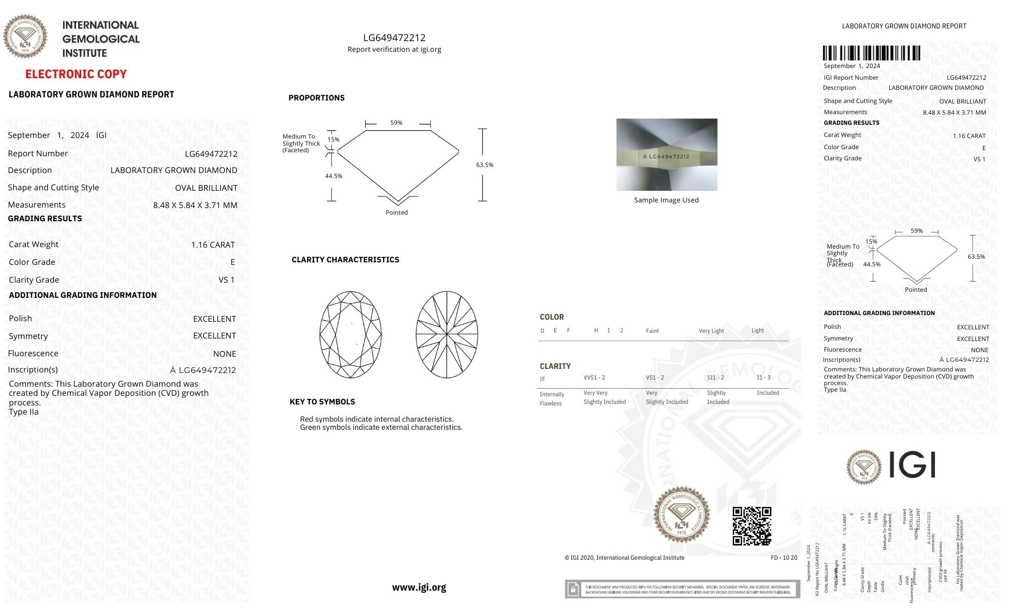 18k Yellow Gold | 1.16ct - E - VS1 Oval Lab Diamond